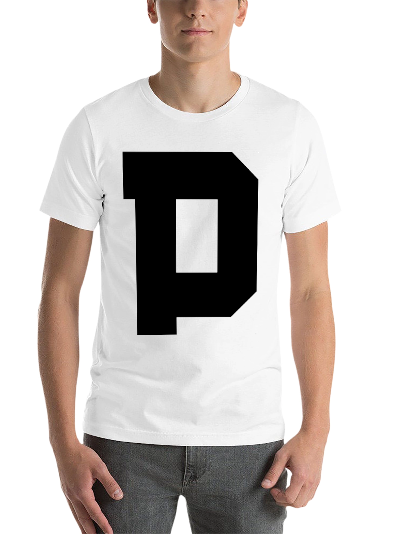 Black Bold Black Letter 'P' Graphic Tee - Classic Fit view 14