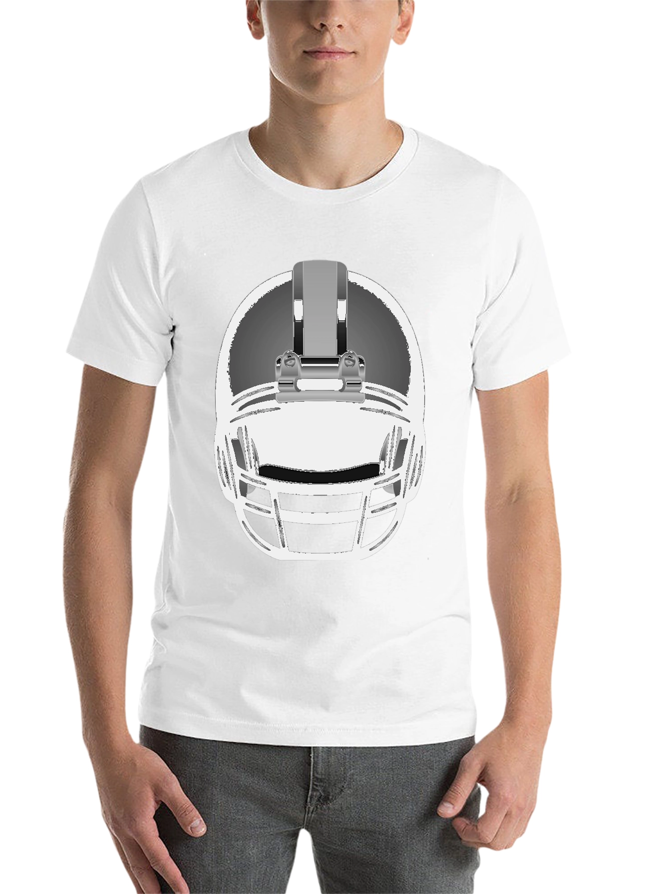 Black Football Helmet Graphic Tee - Black view 14
