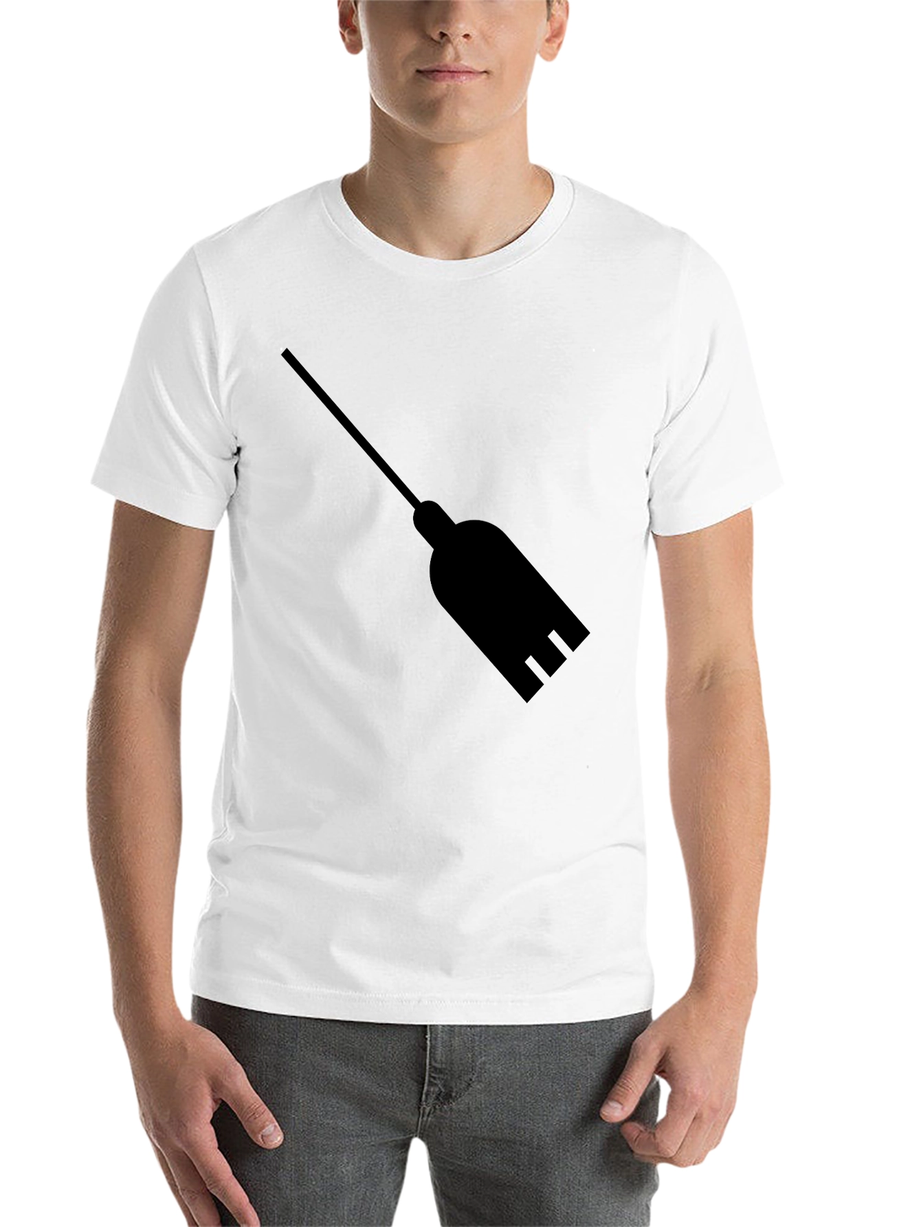 Black Broomstick Graphic Tee - Classic Black T-Shirt view 14