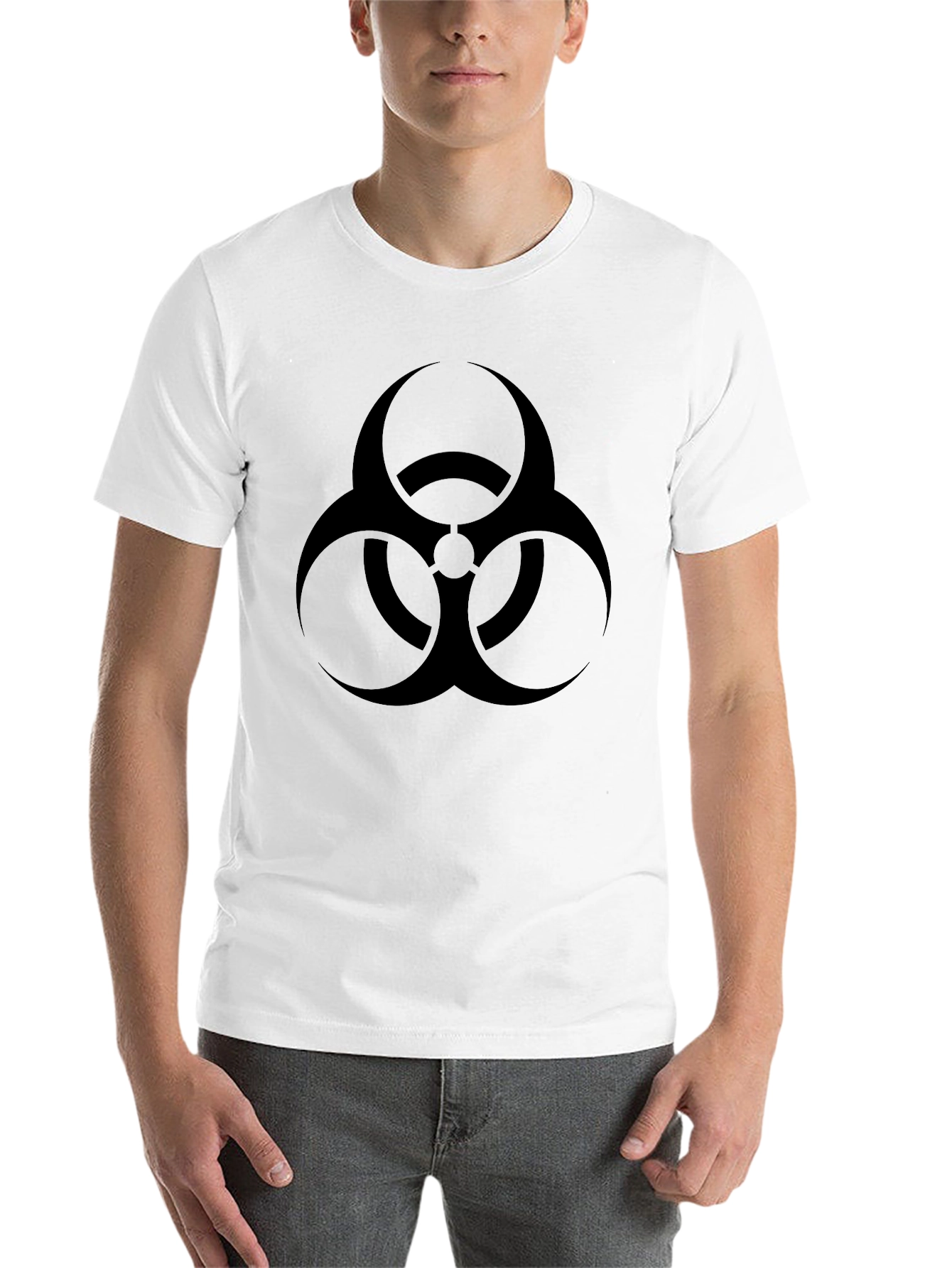 Black Biohazard Symbol Black Graphic T-Shirt view 14