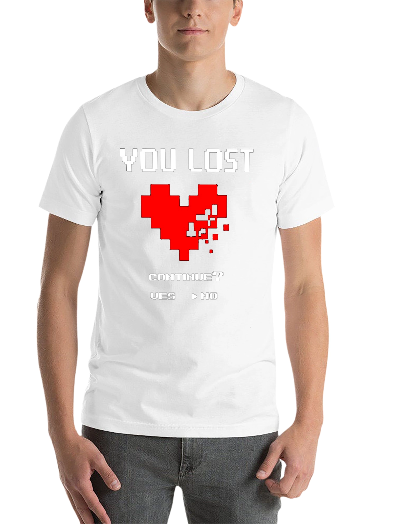 Black You Lost Heart Gamer T-Shirt view 14
