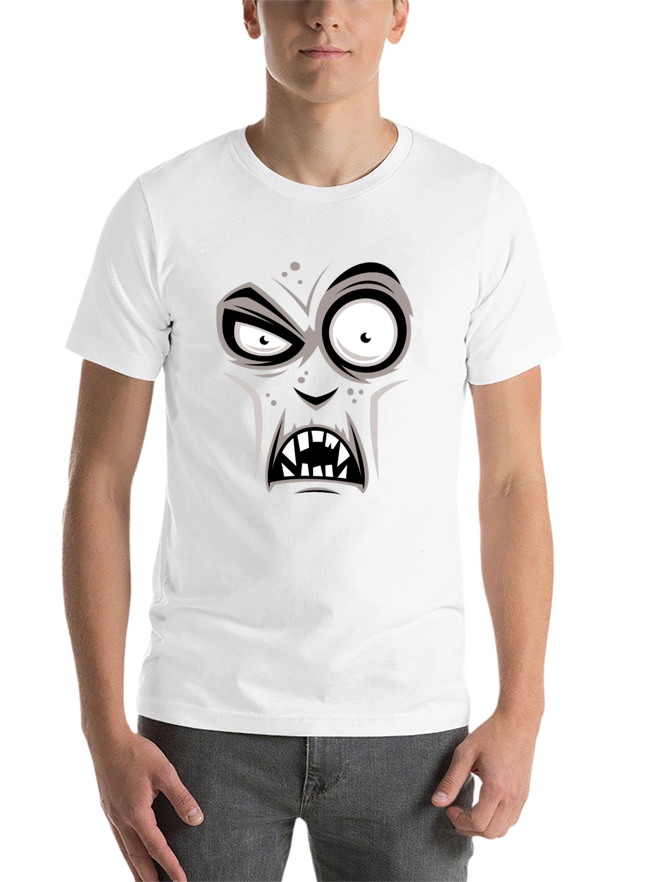 Black Monster Face Graphic T-Shirt view 14