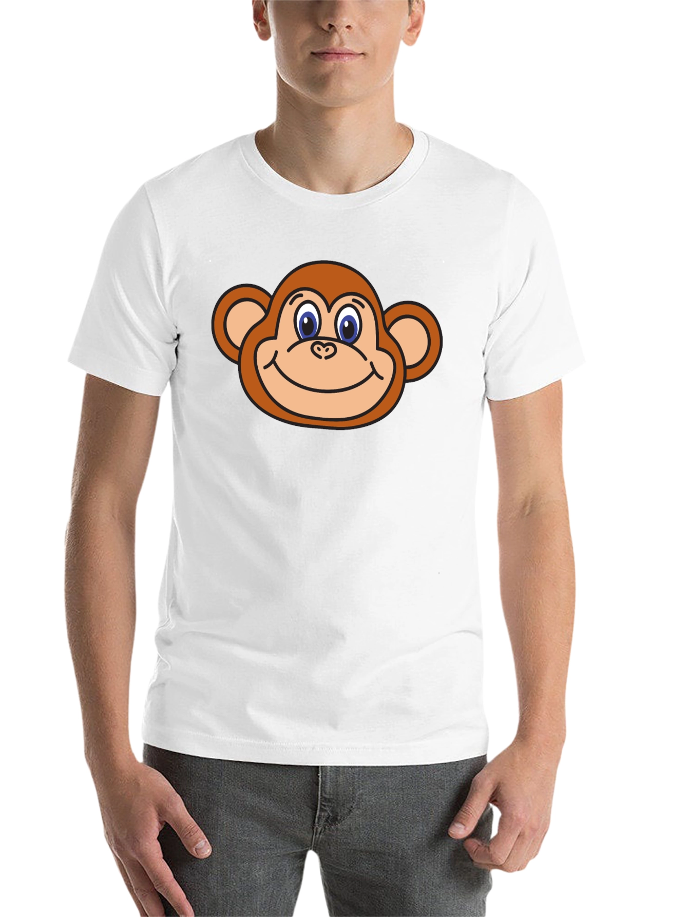 Black Monkey Face Graphic T-Shirt - Black Cotton Tee view 14