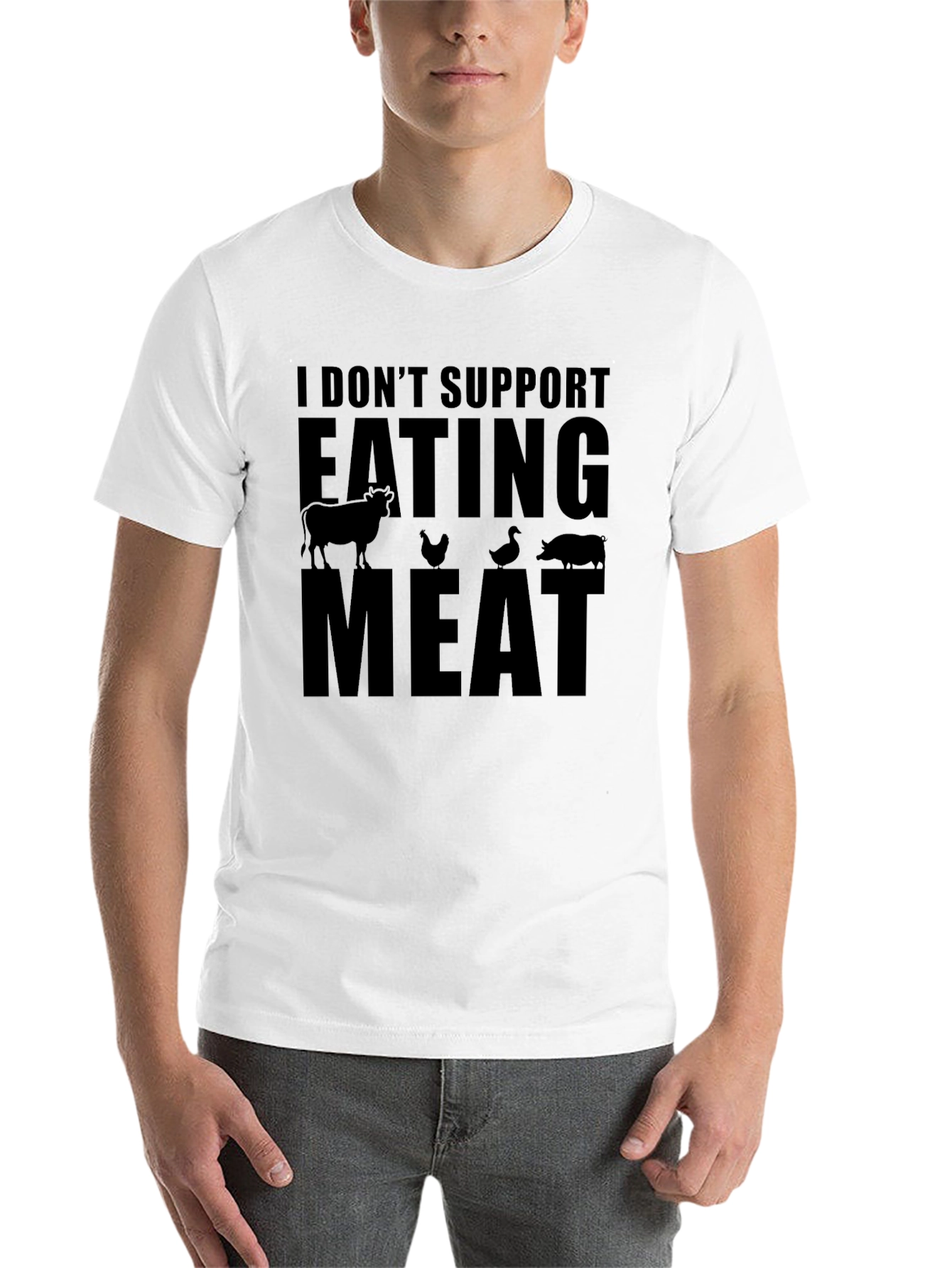 I Don't Support Eating Meat Vegan T-Shirt - 14