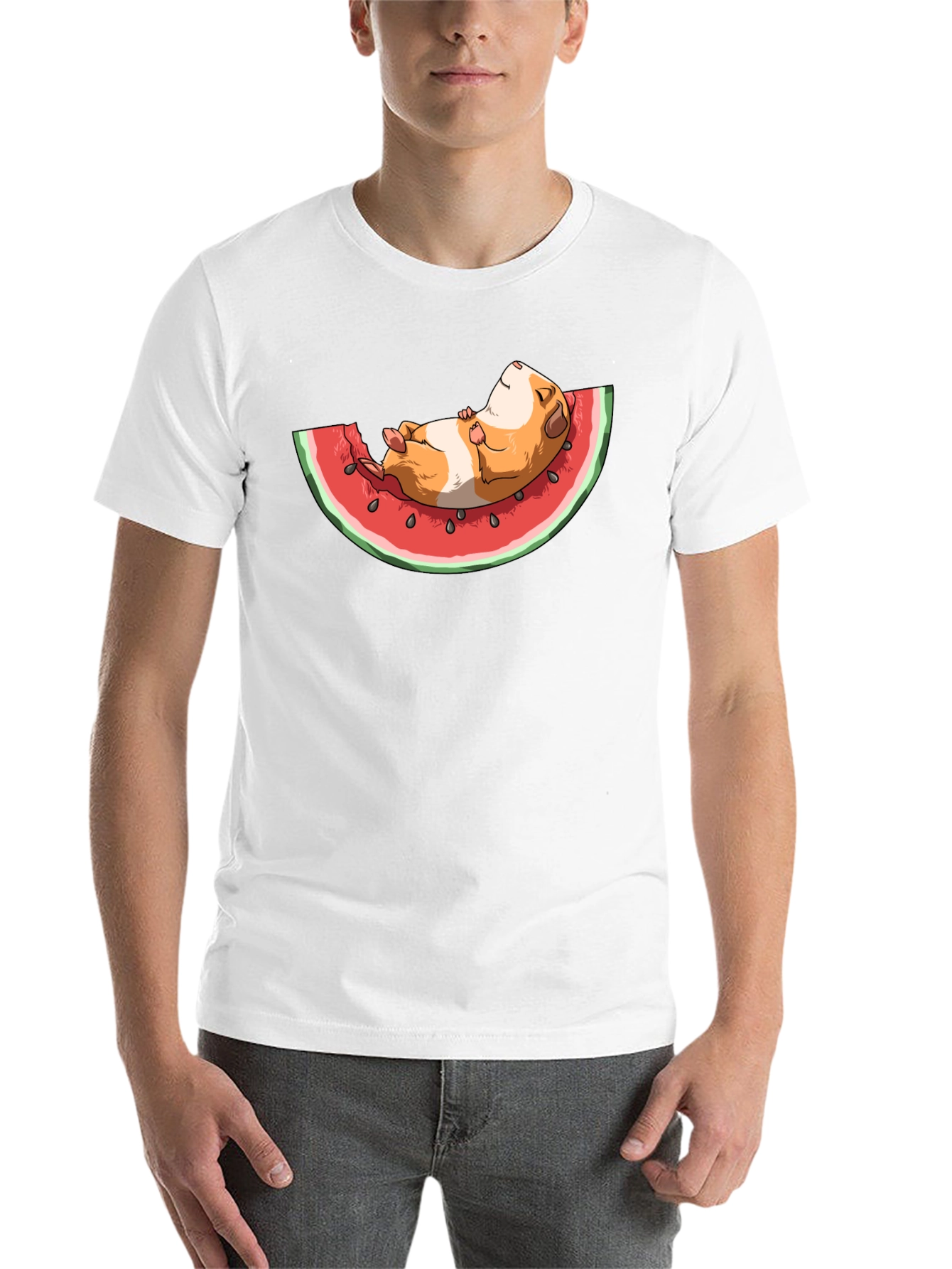 Black Guinea Pig Watermelon T-Shirt view 14