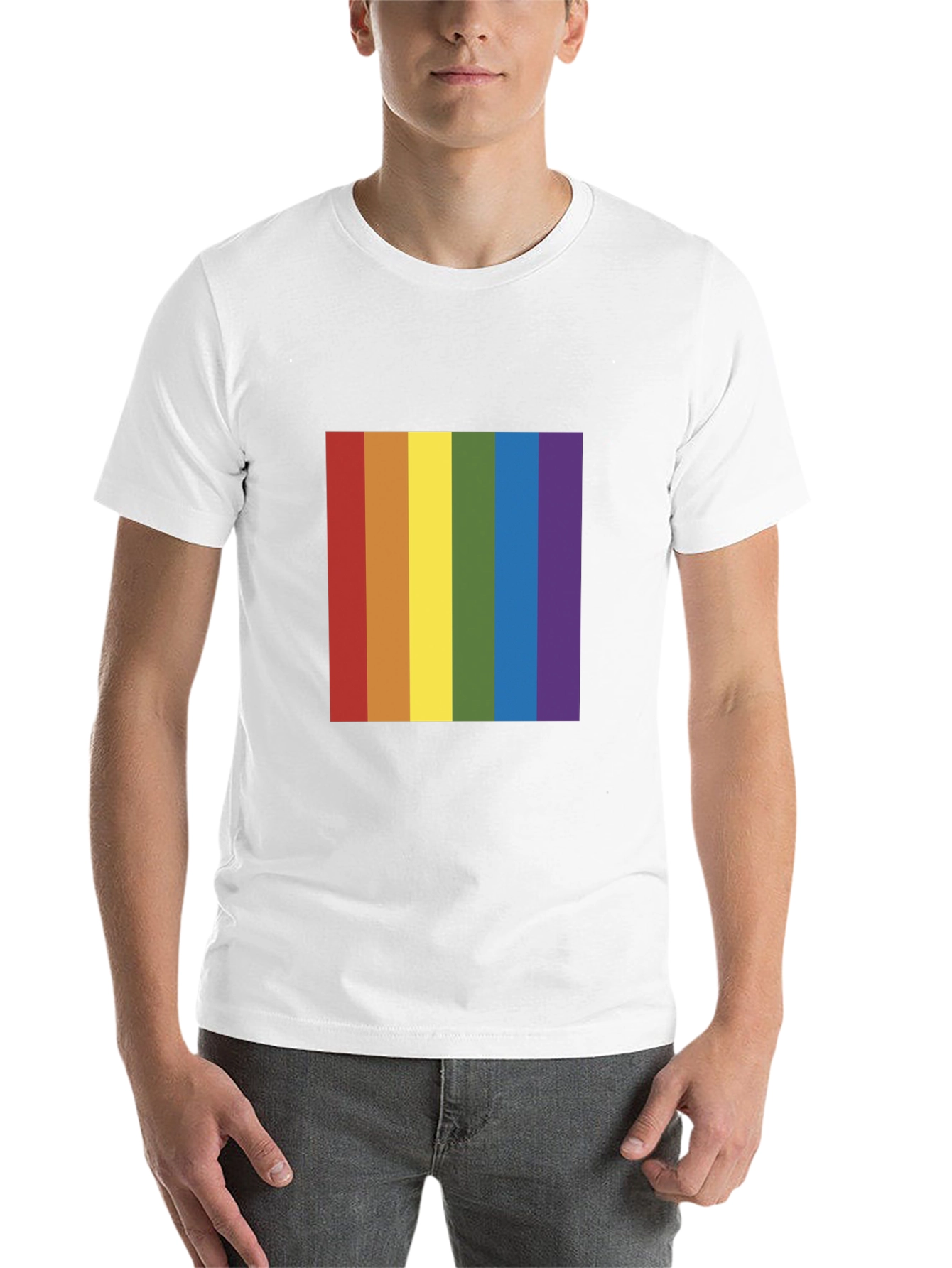 Black Rainbow Pride T-Shirt - Black Crew Neck Tee view 14