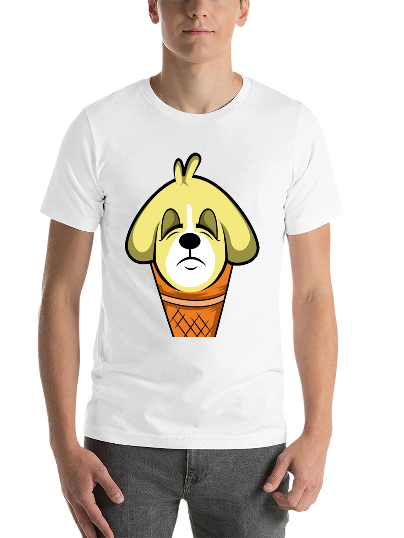 Black Funny Dog Ice Cream Cone T-Shirt view 14