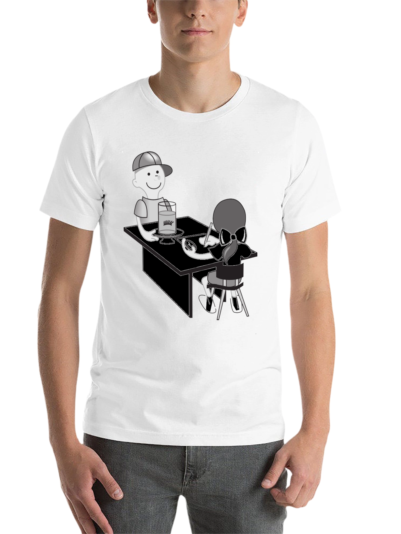 Black Cartoon Graphic T-Shirt - Artist Theme view 14