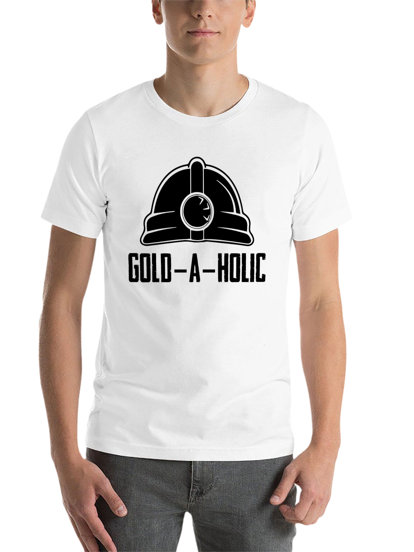 Black Gold-A-Holic Miner Helmet Graphic Tee - Black view 14