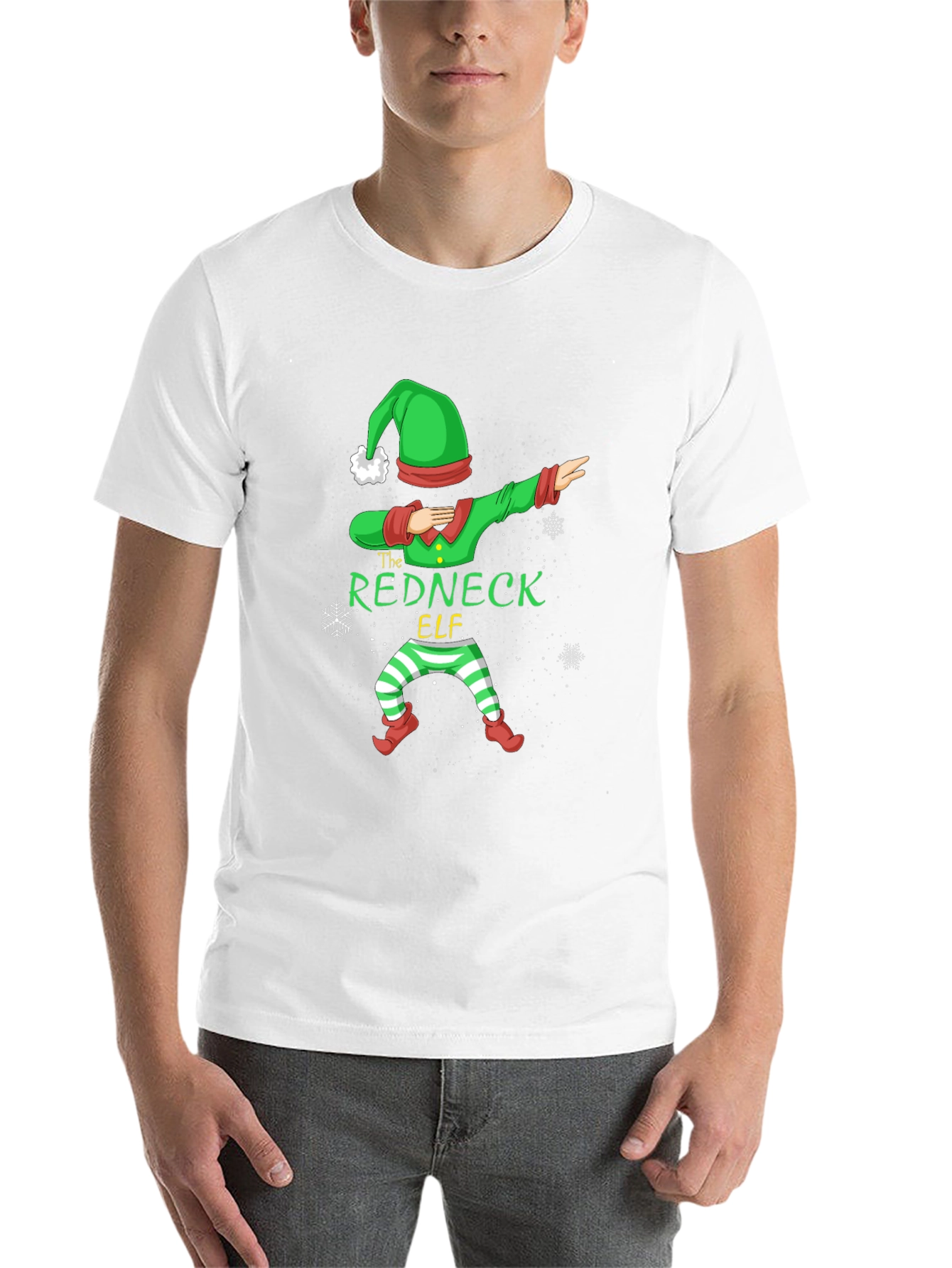Black Redneck Elf Dabbing Graphic Tee view 14