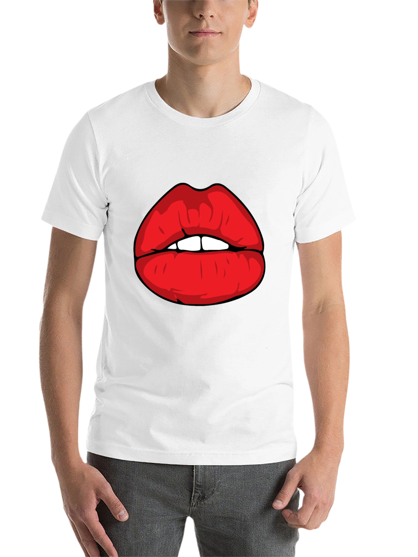 Black Bold Lips Graphic Tee - Statement Style! view 14