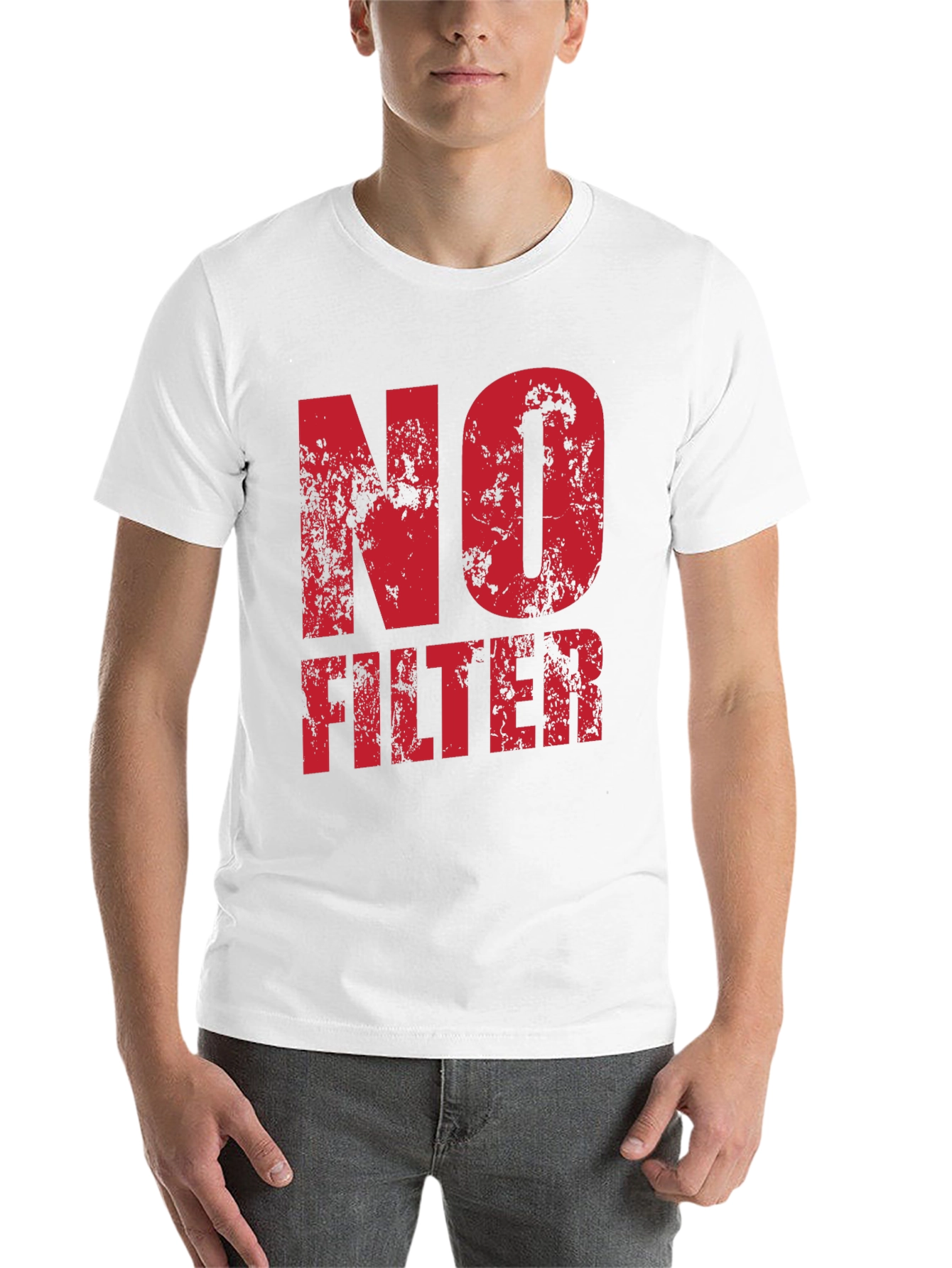 Black No Filter Graphic Tee - Black Cotton T-Shirt view 14