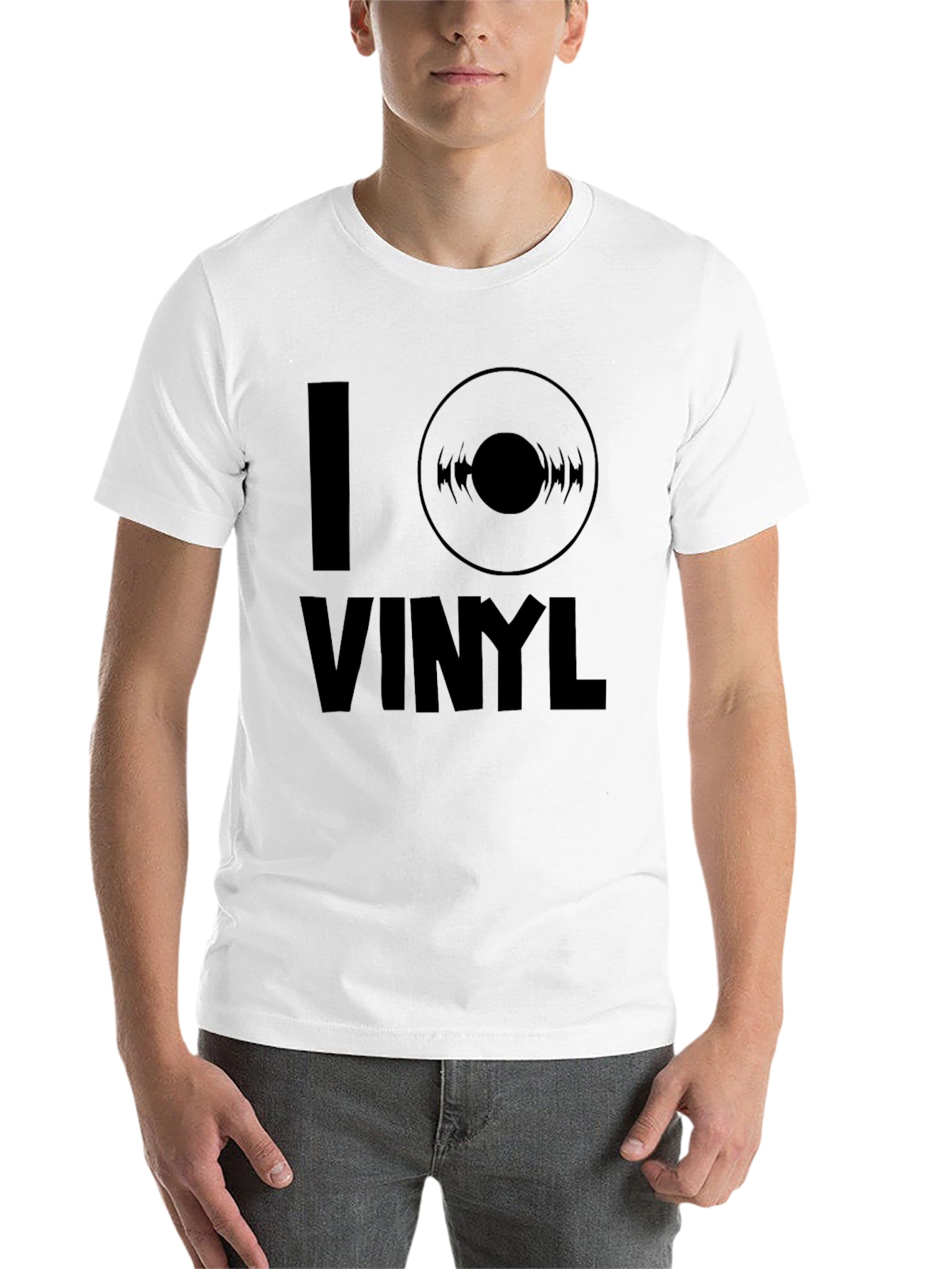 Black I Love Vinyl Black Graphic Tee view 14