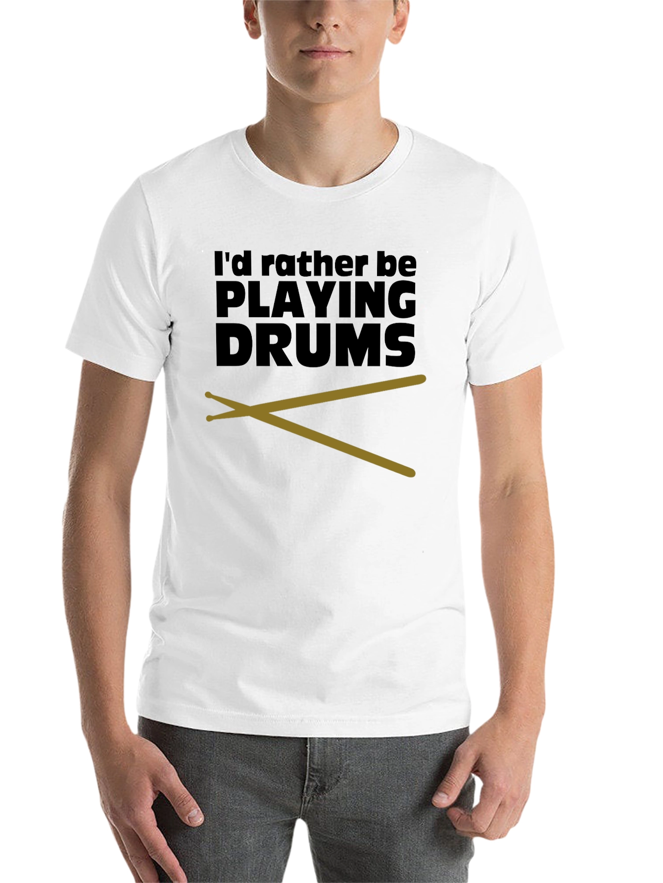 Black Drummer T-Shirt - I'd Rather Be Playing Drums view 14