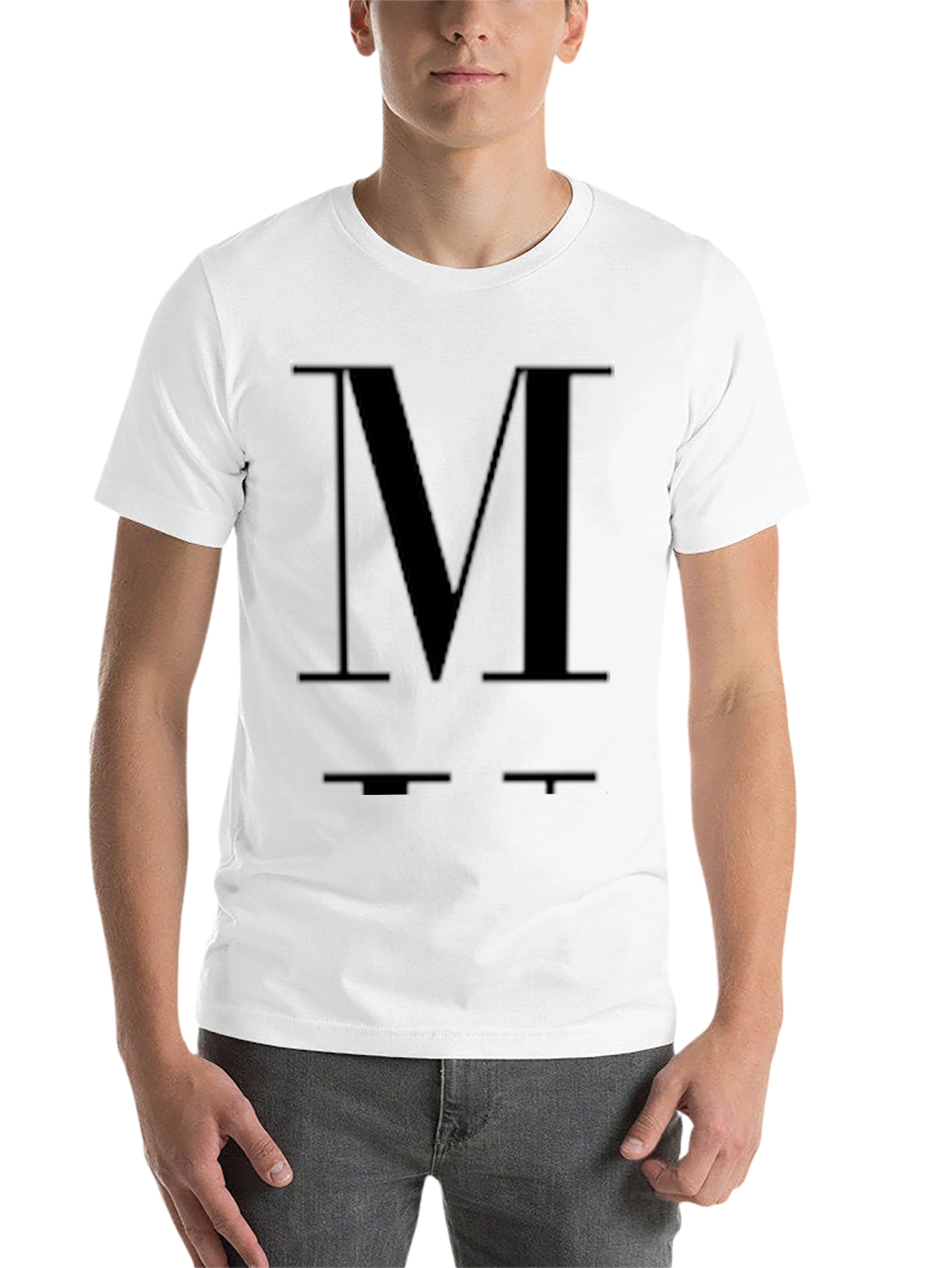 Bold 'M' Graphic Black T-Shirt - 14