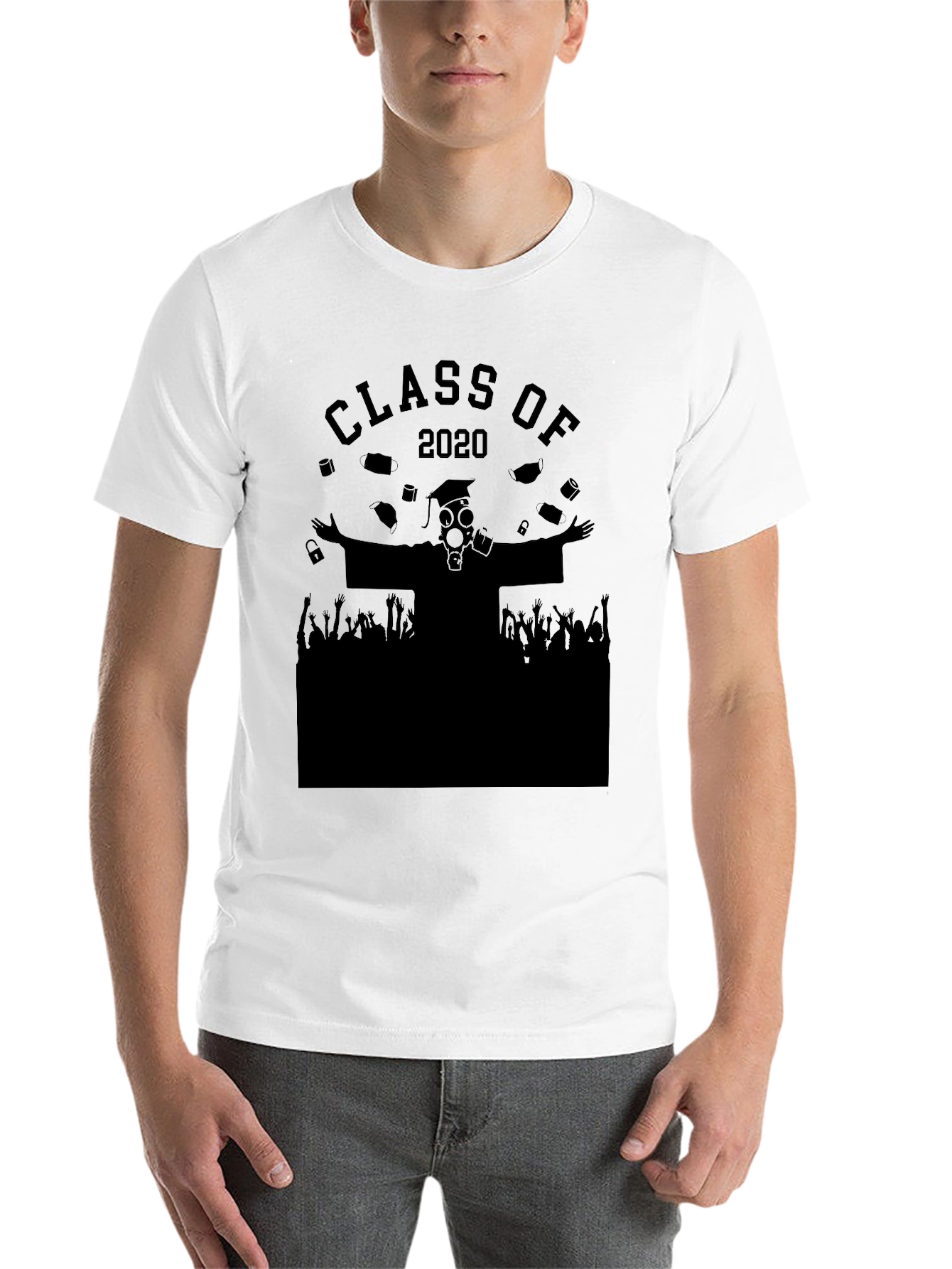 Black Class of 2020 Pandemic Graduation T-Shirt view 14