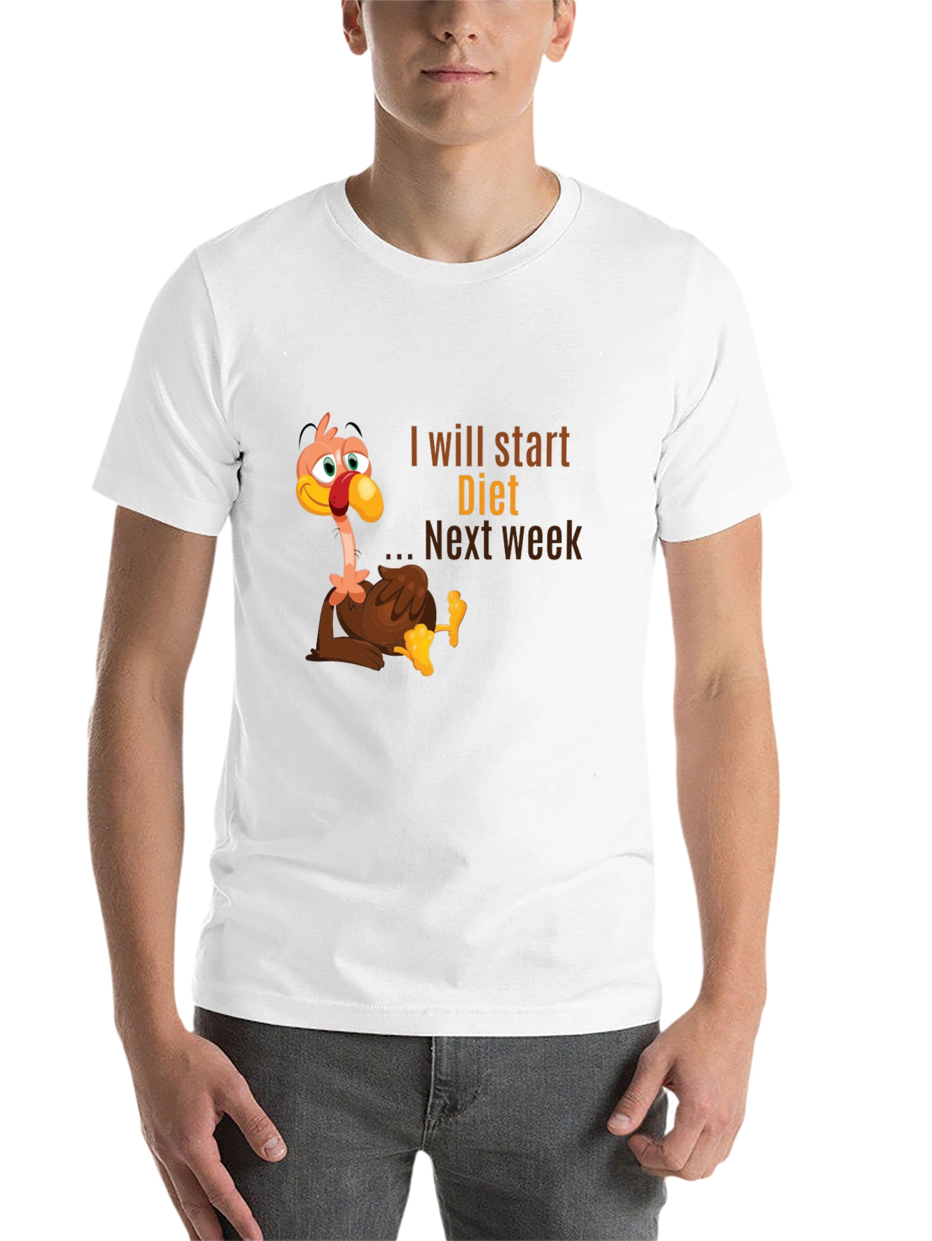 Black Funny Turkey Diet T-Shirt - Next Week view 14