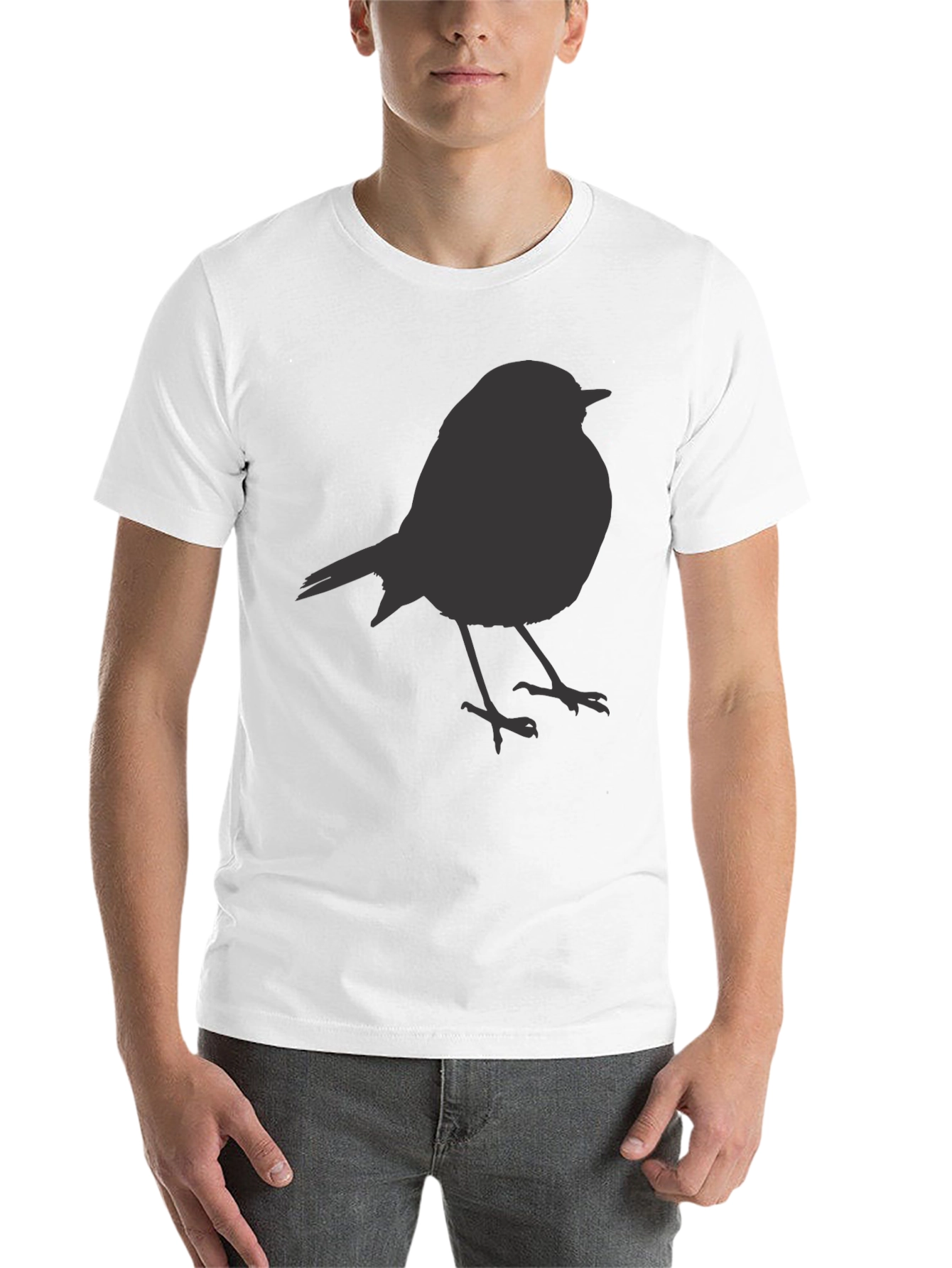 Black Bird Silhouette Black T-Shirt - Stylish Casual Tee view 14