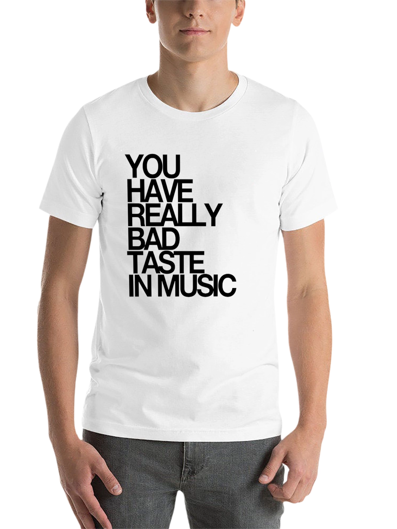 Black Funny You Have Bad Taste in Music Graphic T-Shirt view 14