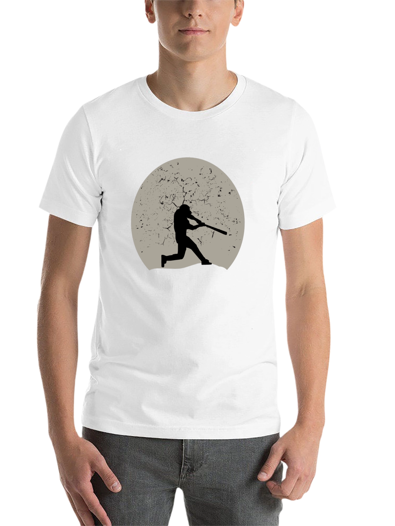 Black Baseball Silhouette Graphic Tee - Black view 14