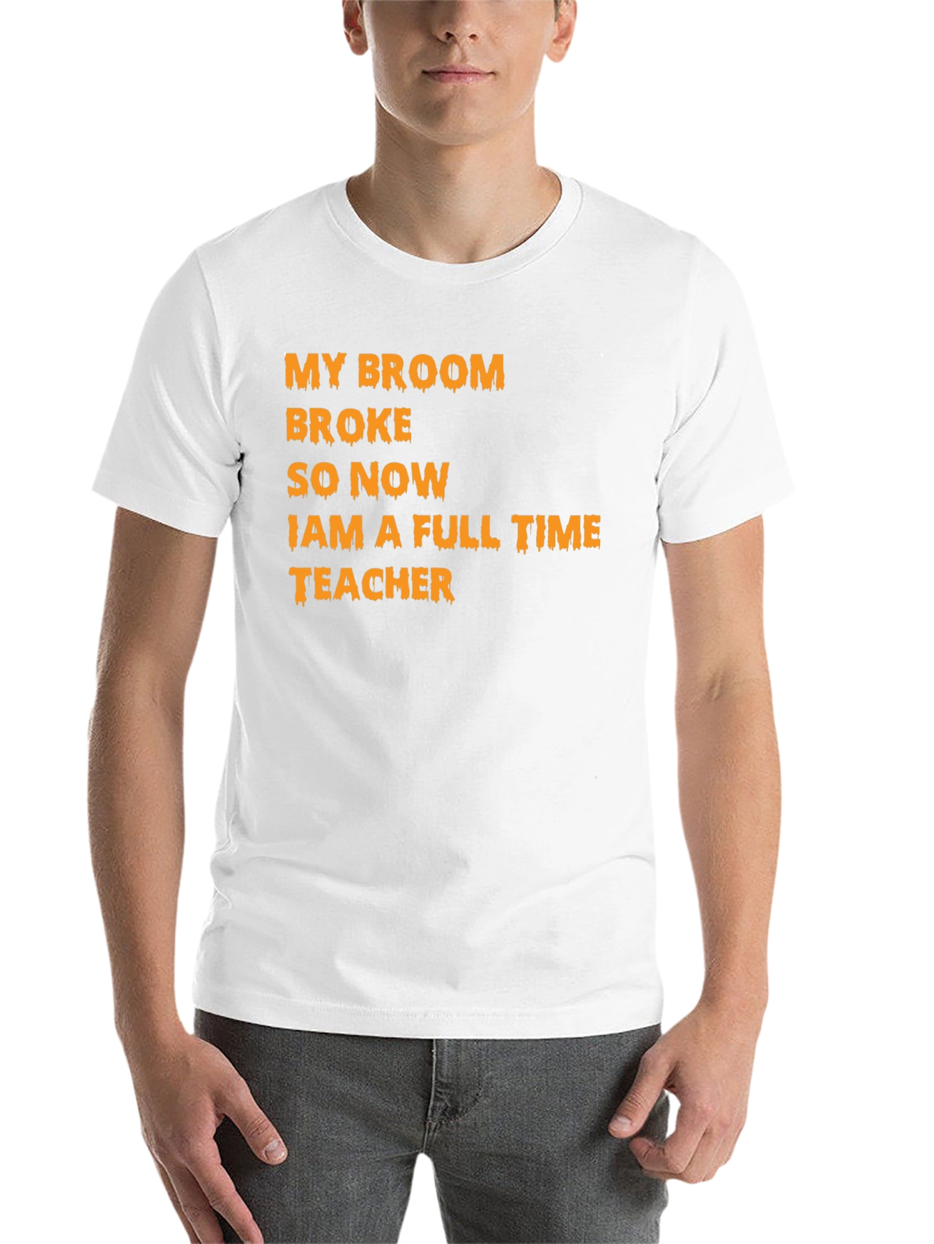 Black My Broom Broke Teacher T-Shirt view 14