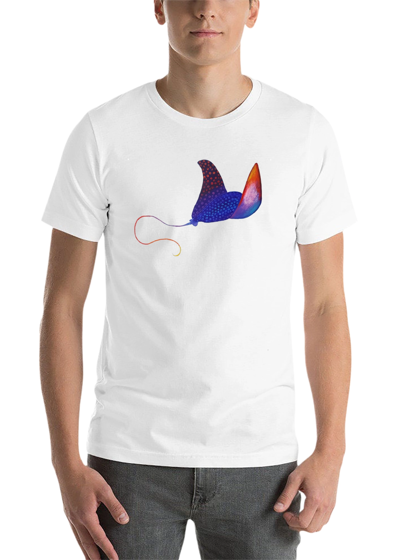 Black Manta Ray Graphic Print Black Tee view 14