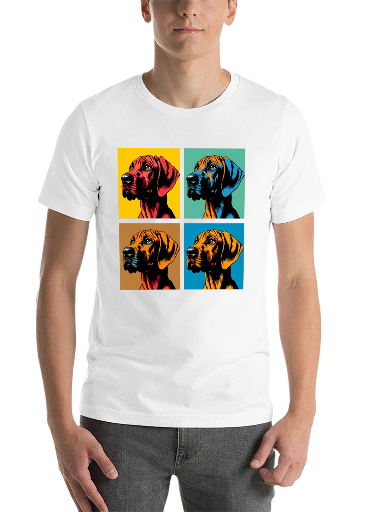 Black Pop Art Dog Portrait Graphic Tee view 14