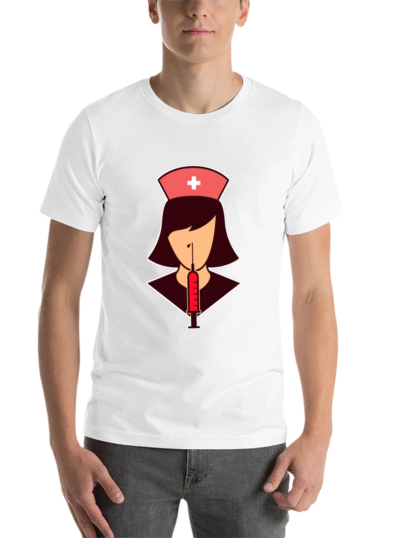 Black Nurse Syringe T-Shirt: Stylish Graphic Tee view 14