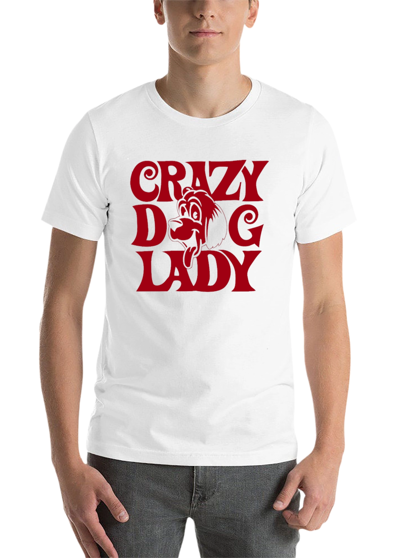 Black Crazy Dog Lady Graphic Tee - Novelty T-Shirt view 14