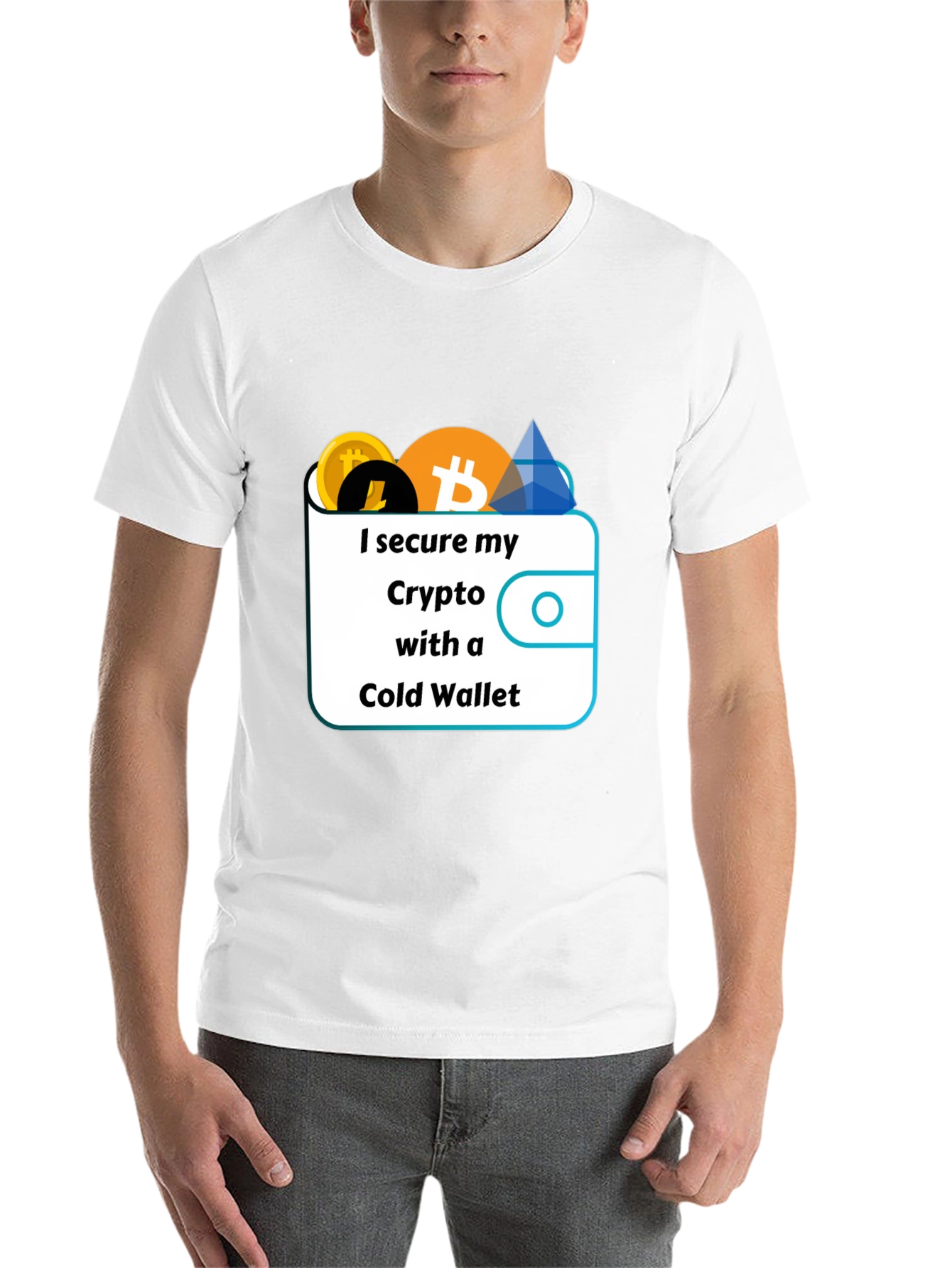 Black Secure Crypto Cold Wallet T-Shirt view 14