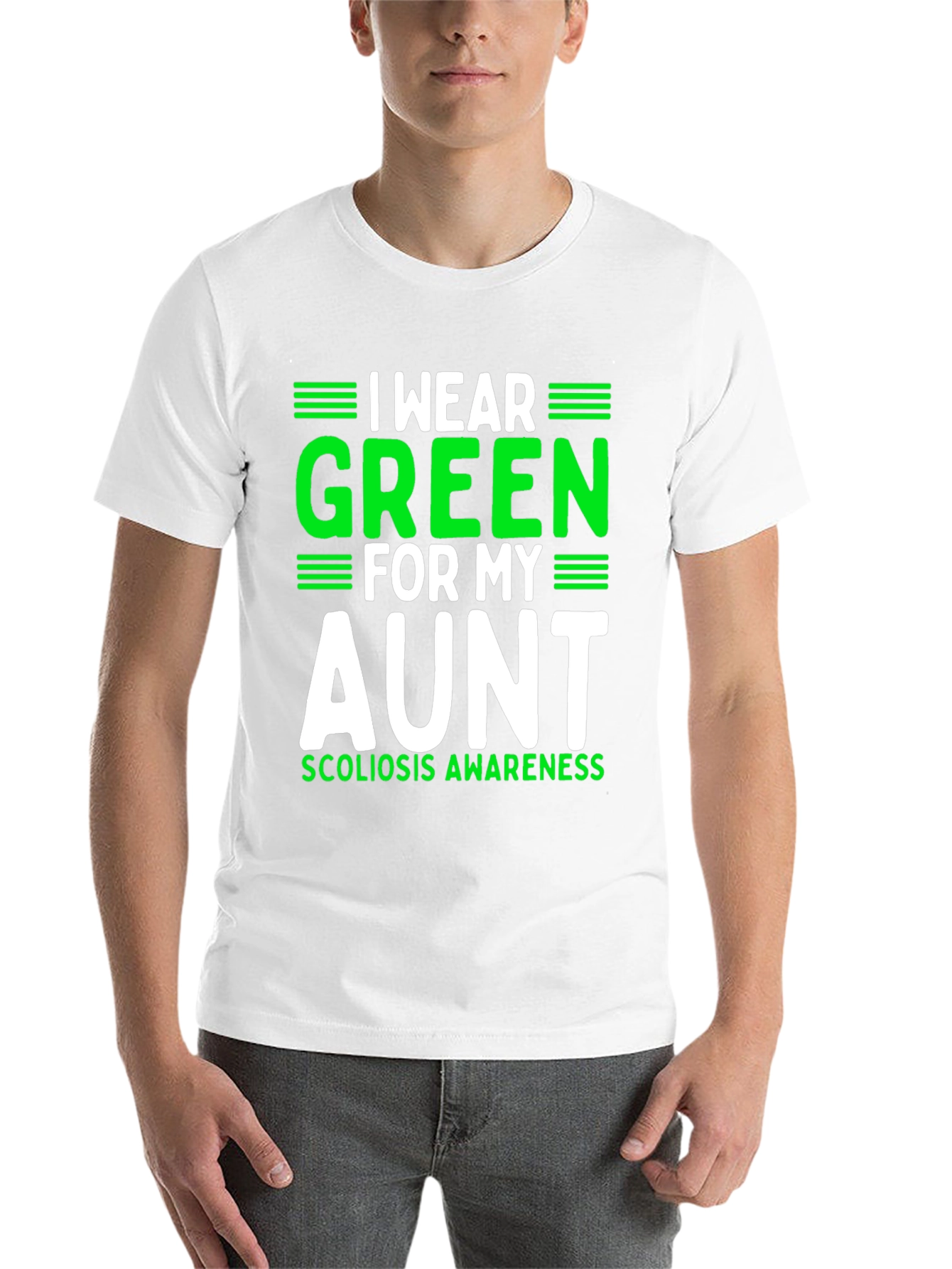 Green Ribbon Scoliosis Awareness T-Shirt - 14