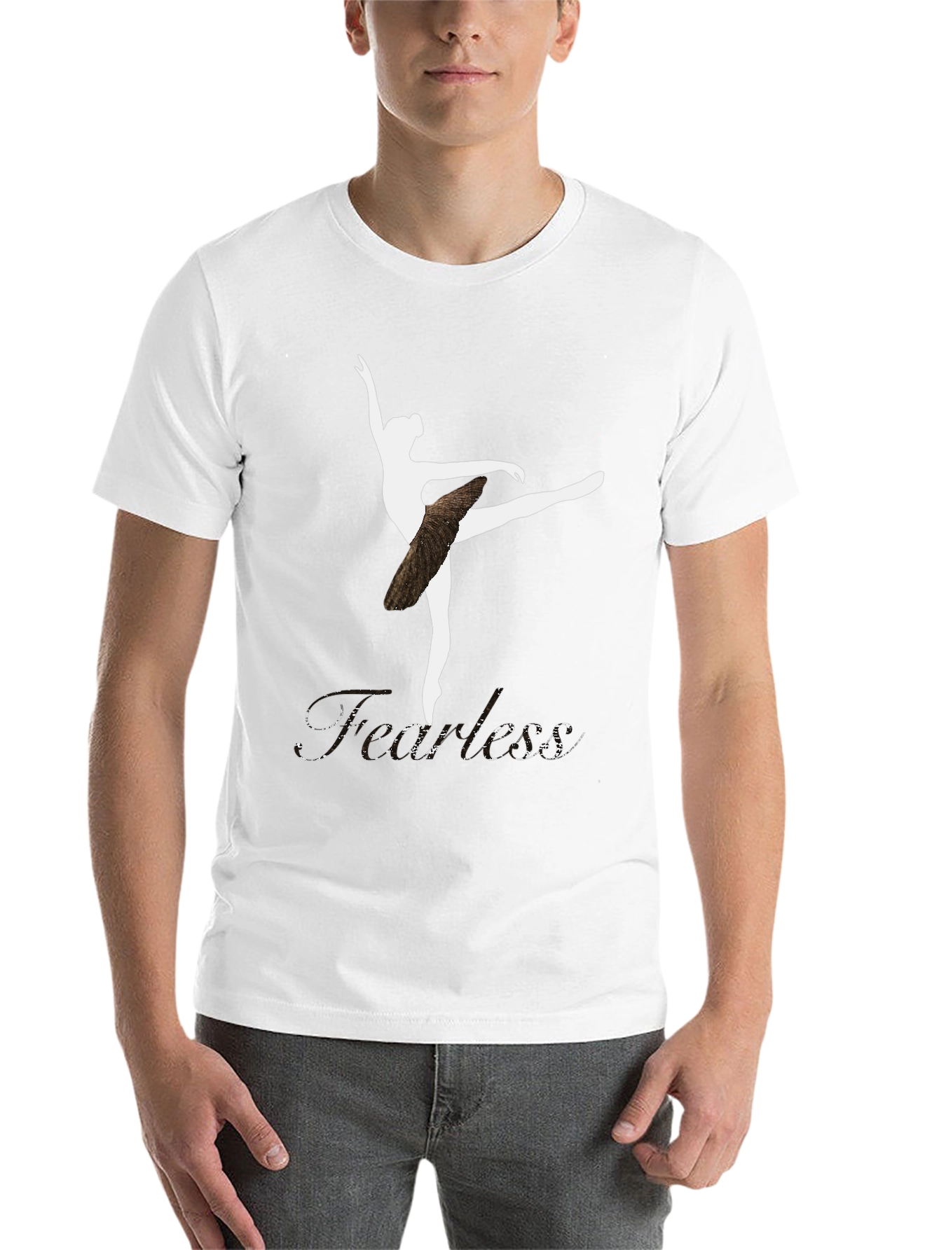 Fearless Ballerina Graphic T-Shirt - Black Cotton Tee - 14