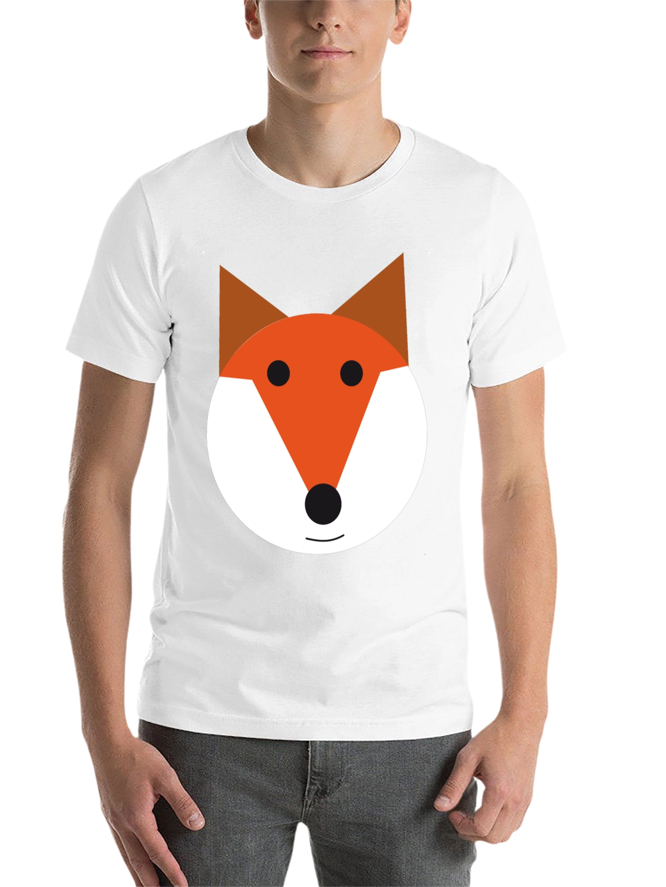 Black Fox Face Graphic Tee - Black Cotton Blend Shirt view 14