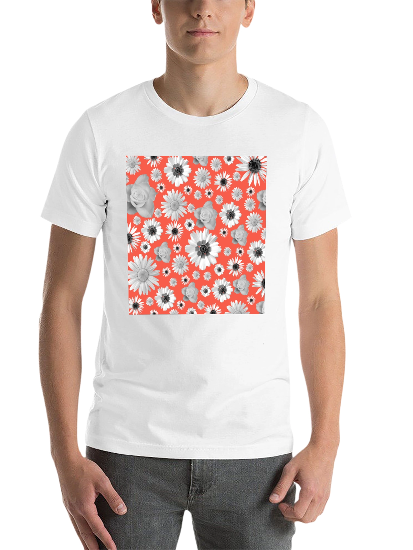 Black Floral Patterned T-Shirt view 14