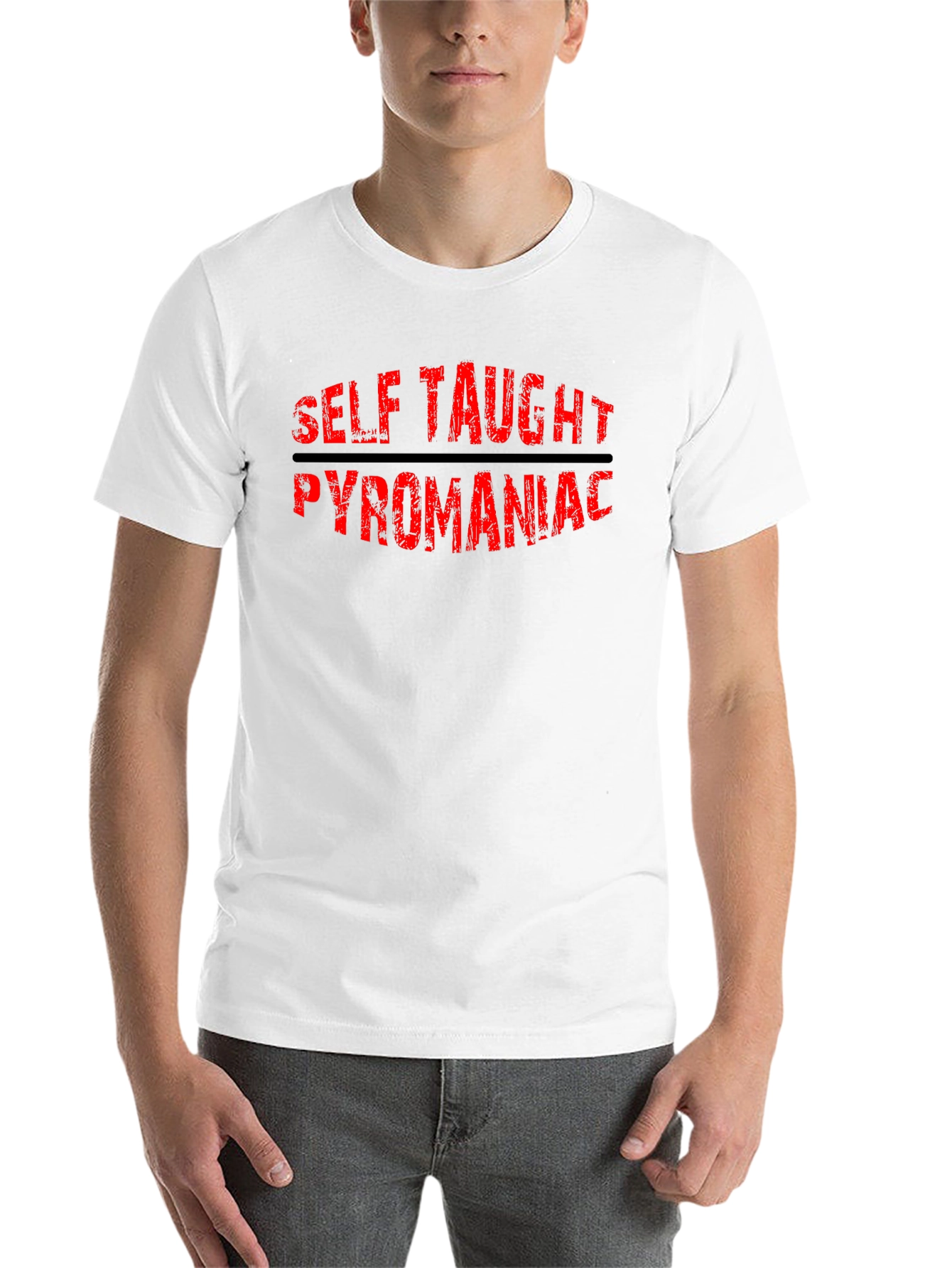 Black Self Taught Pyromaniac Graphic Tee - Black Cotton T-Shirt view 14