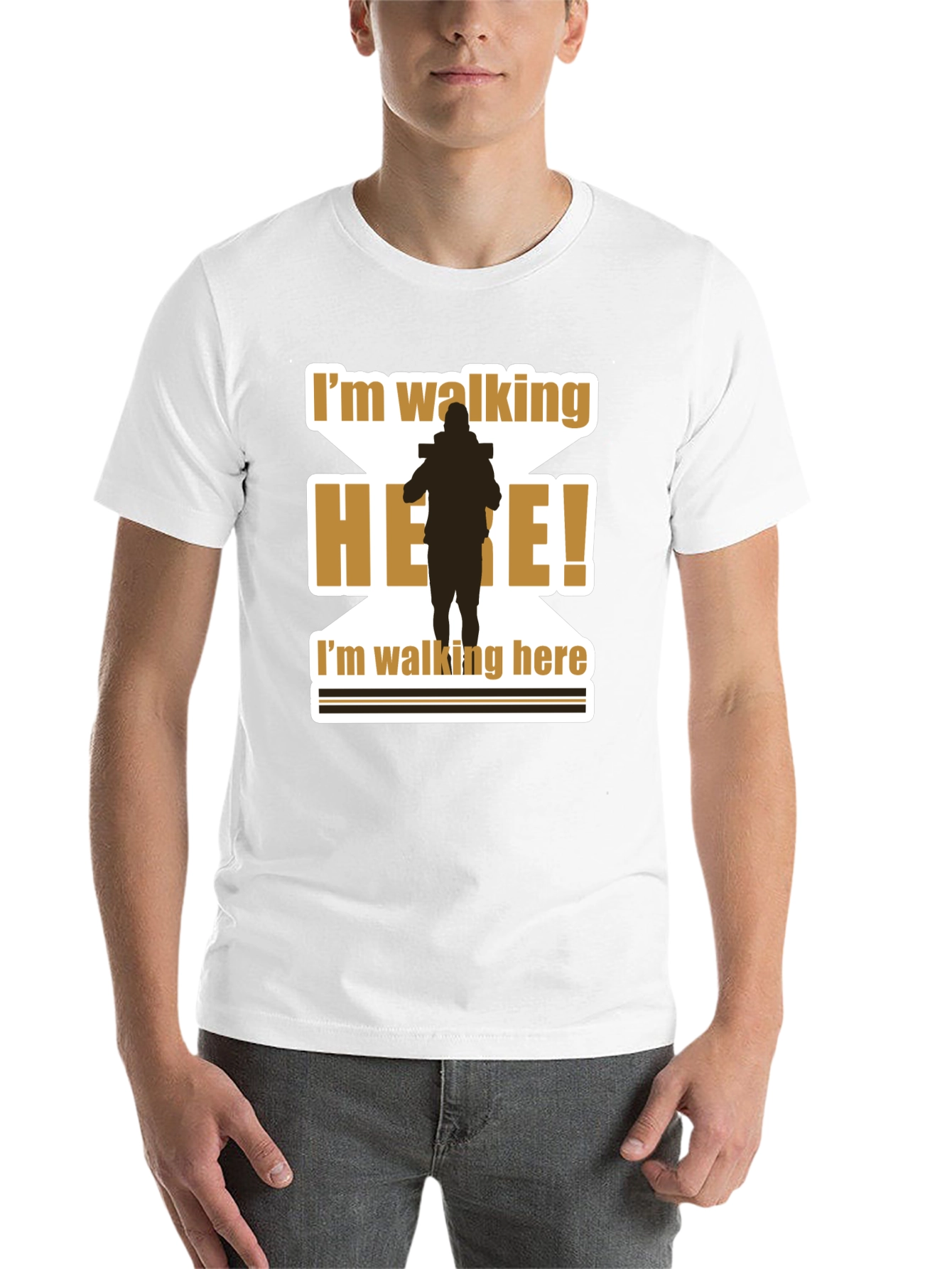 Black I'm Walking Here T-Shirt Funny Movie Quote view 14