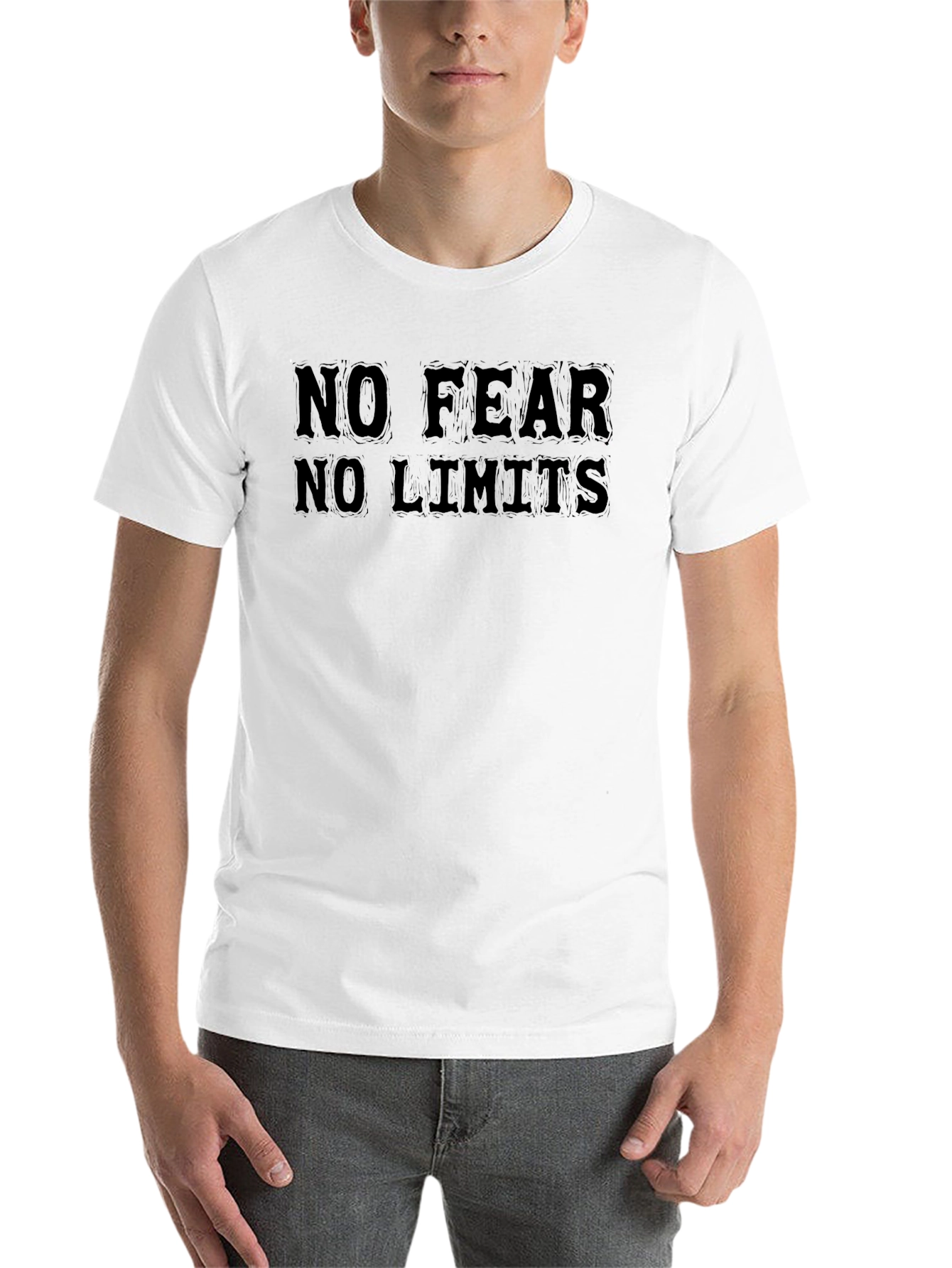 Black No Fear No Limits Black Graphic Tee view 14