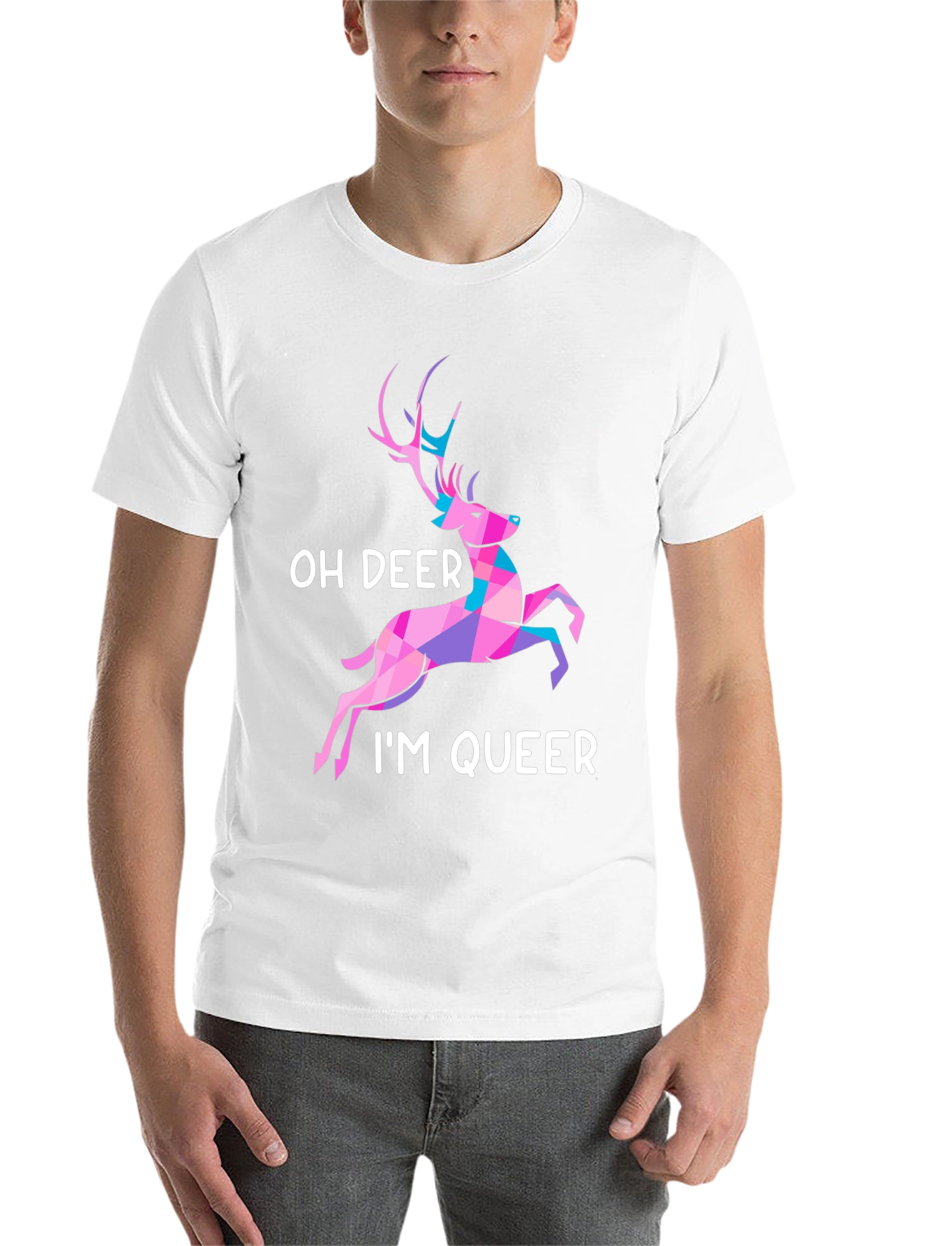 Black Oh Deer I'm Queer T-Shirt view 14