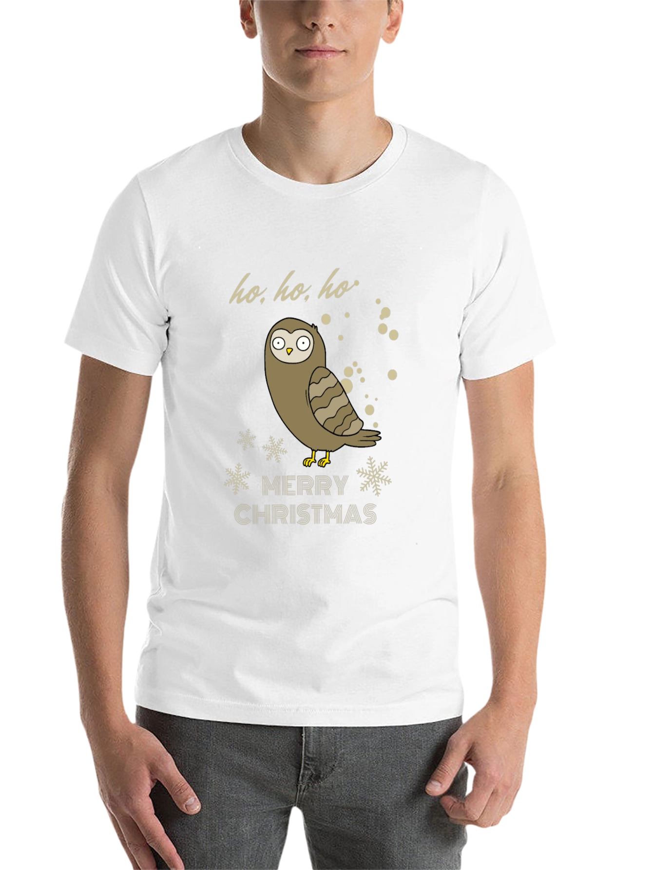 Black Owl Merry Christmas Graphic T-Shirt - Holiday Tee view 14