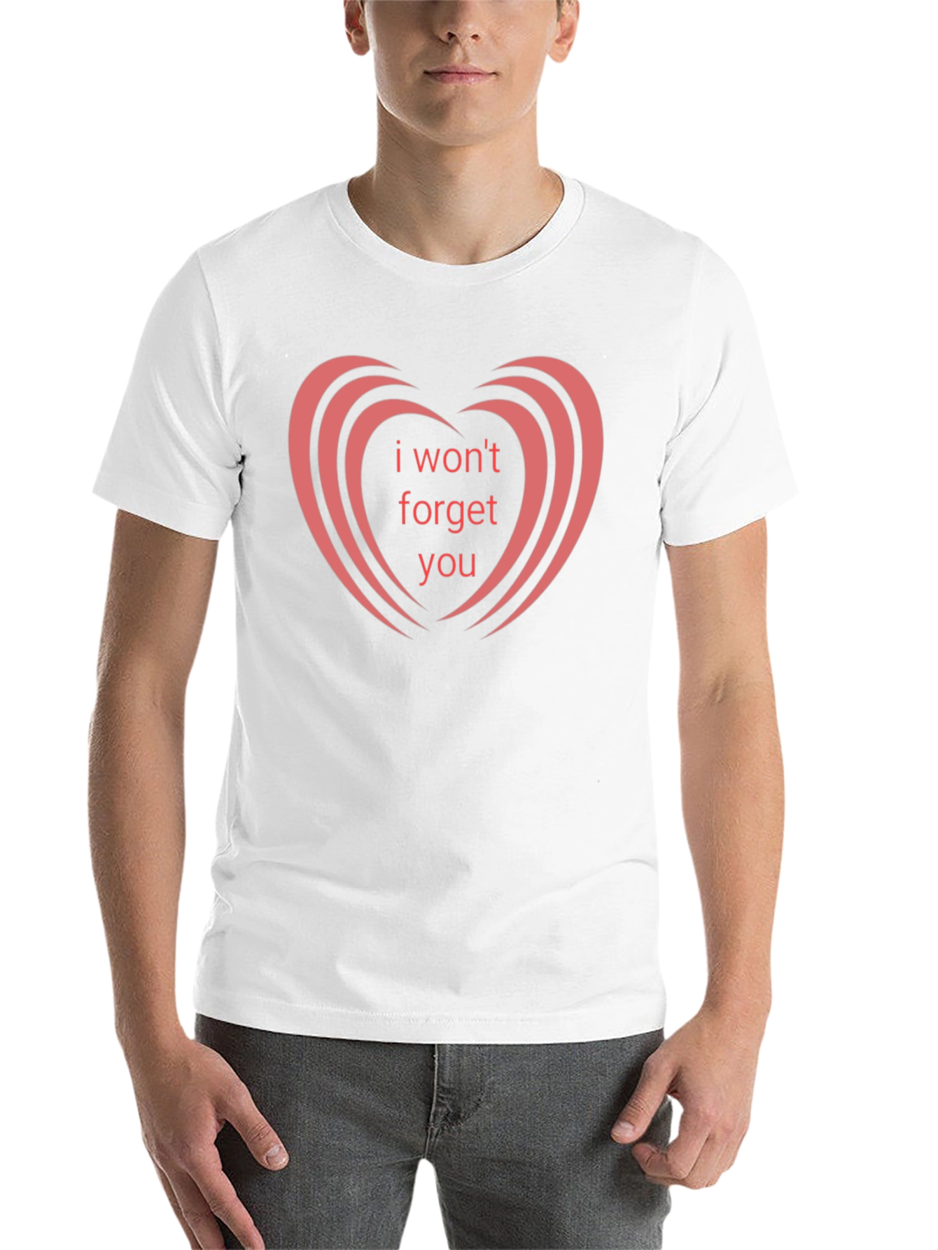 Black I Won't Forget You Graphic Tee - Heart Design view 14