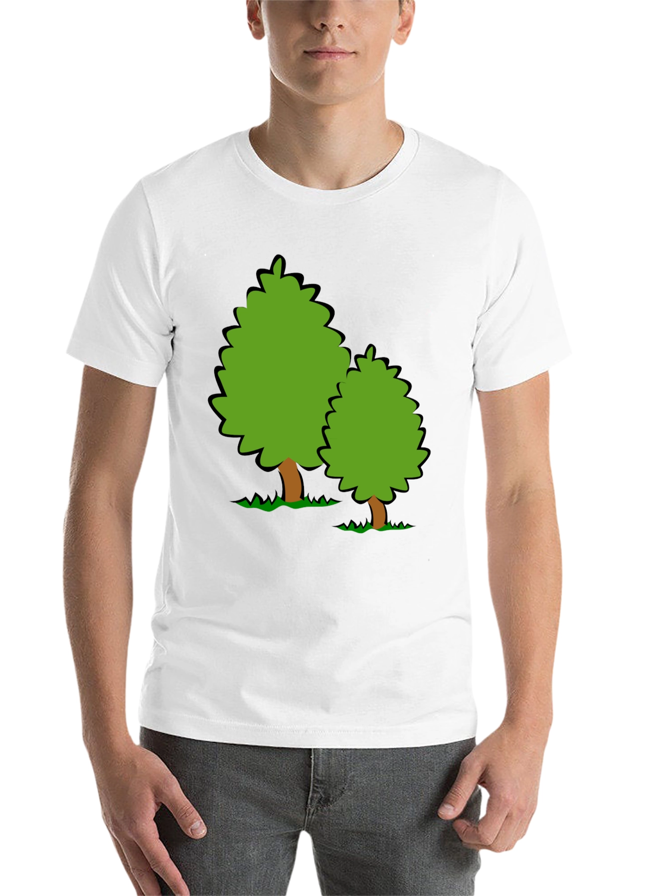 Black Cartoon Tree Graphic Black T-Shirt view 14
