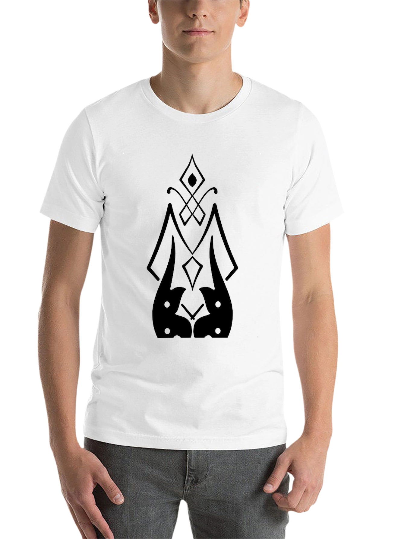 Black Abstract Graphic Black T-Shirt for Men view 14