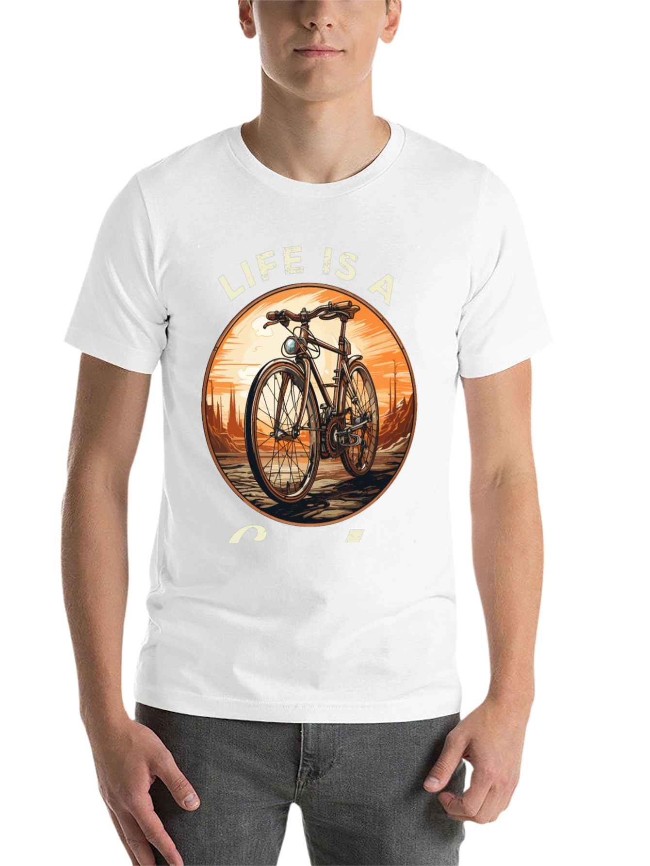 Black Life is a Ride T-Shirt - Classic Bicycle Design view 14