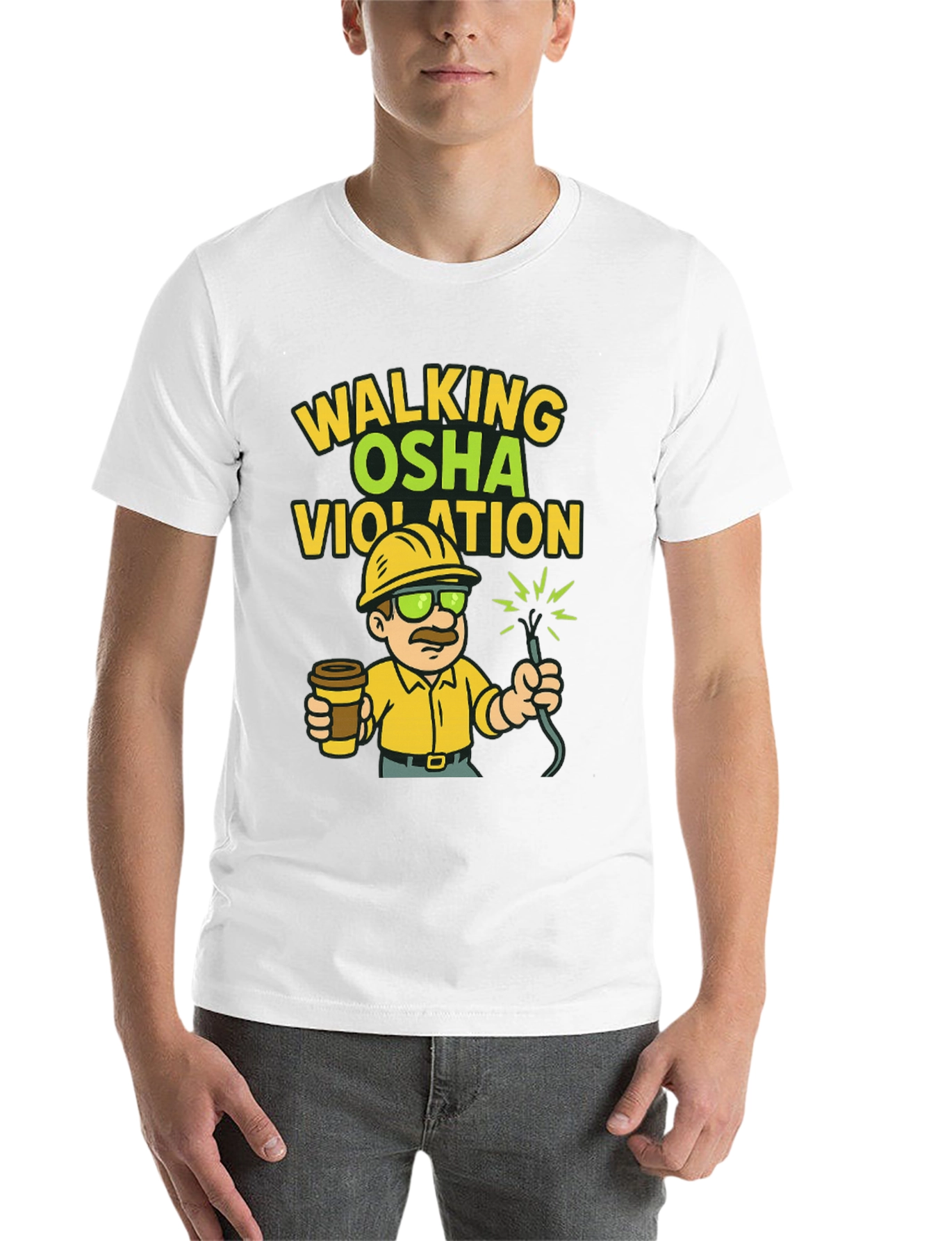 Black Walking OSHA Violation T-Shirt view 14