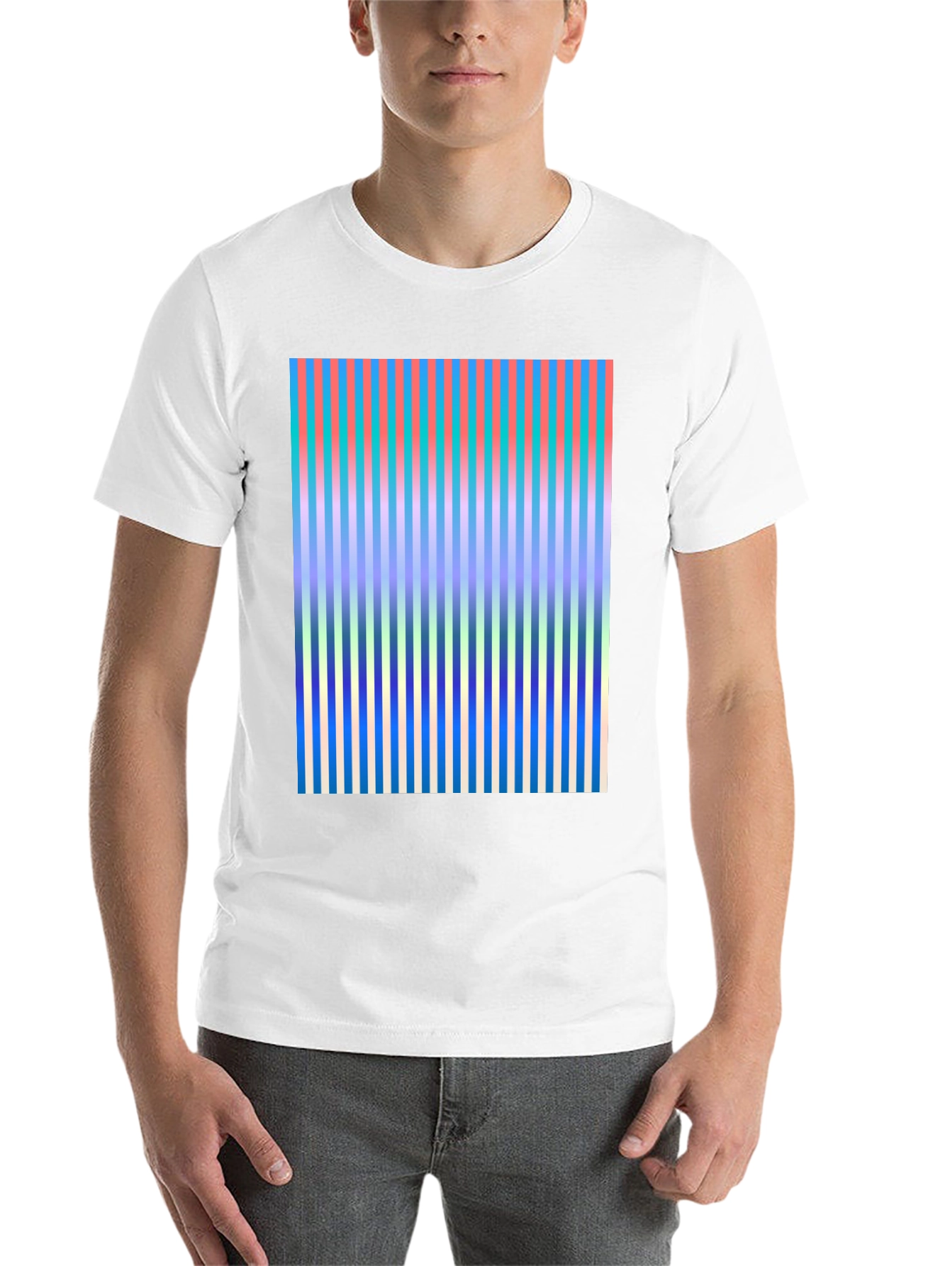 Black Abstract Stripe Graphic Tee view 14