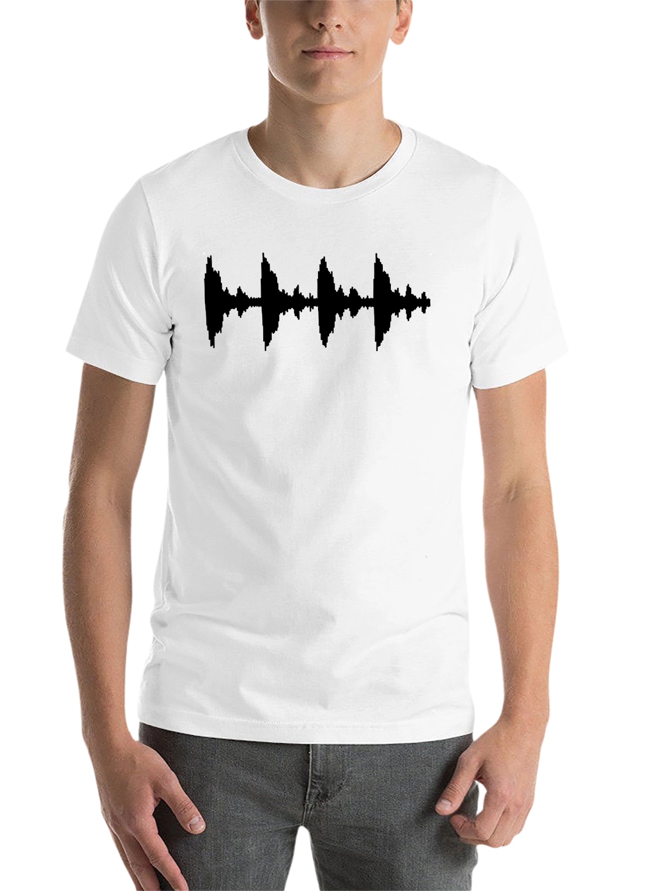 Black Soundwave Graphic Black T-Shirt view 14