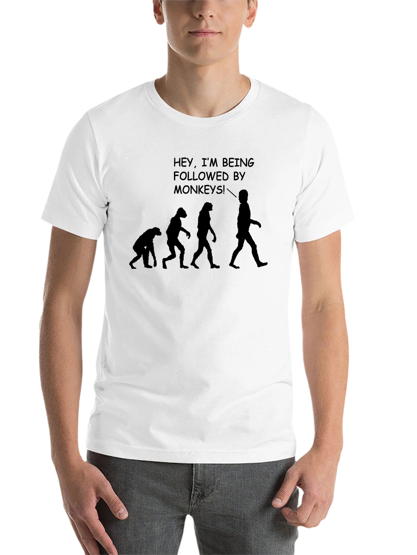 Black Funny Evolution Monkey T-Shirt view 14