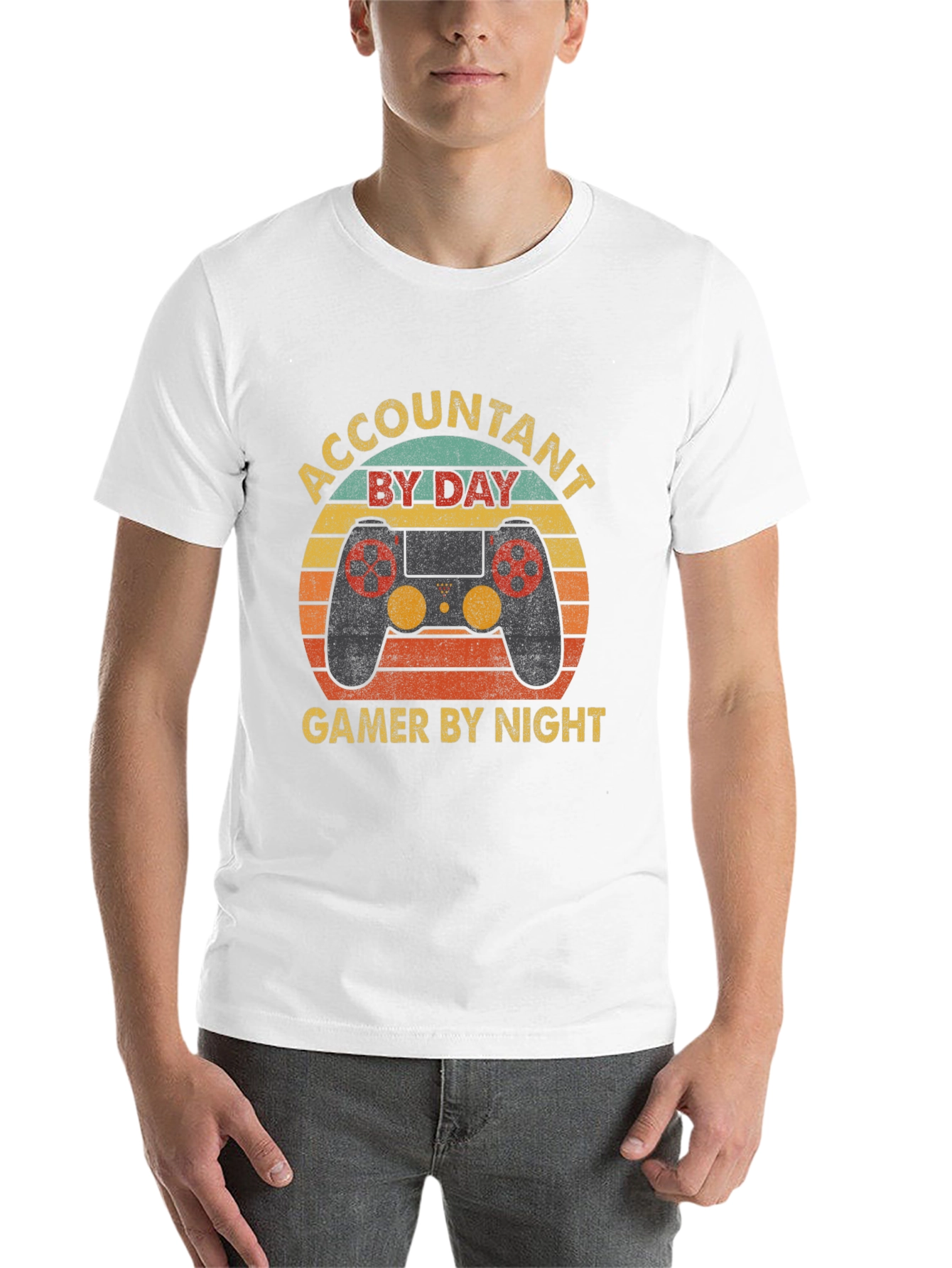 Black Accountant By Day Gamer By Night Black T-Shirt view 14