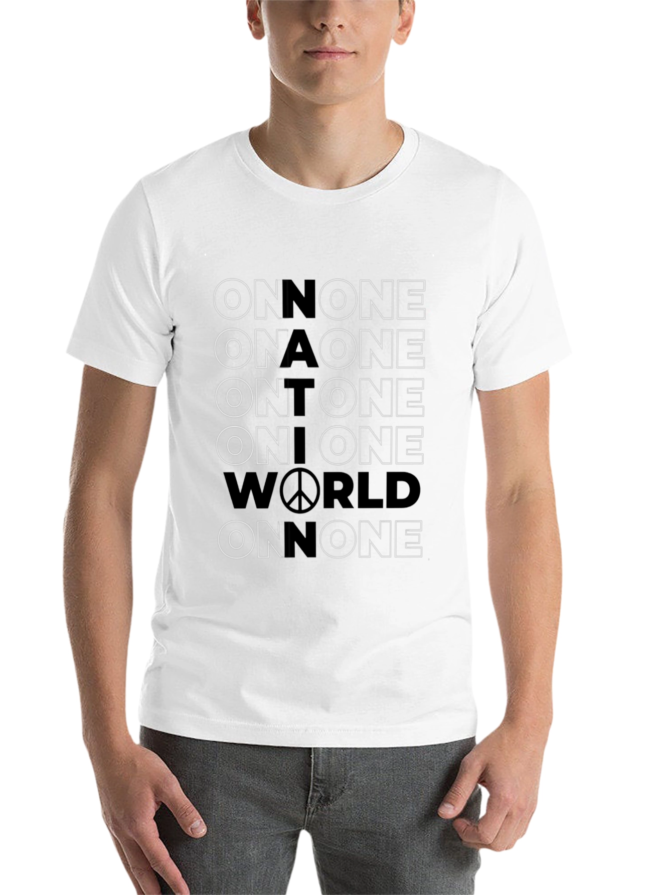Black One Nation One World Graphic T-Shirt view 14