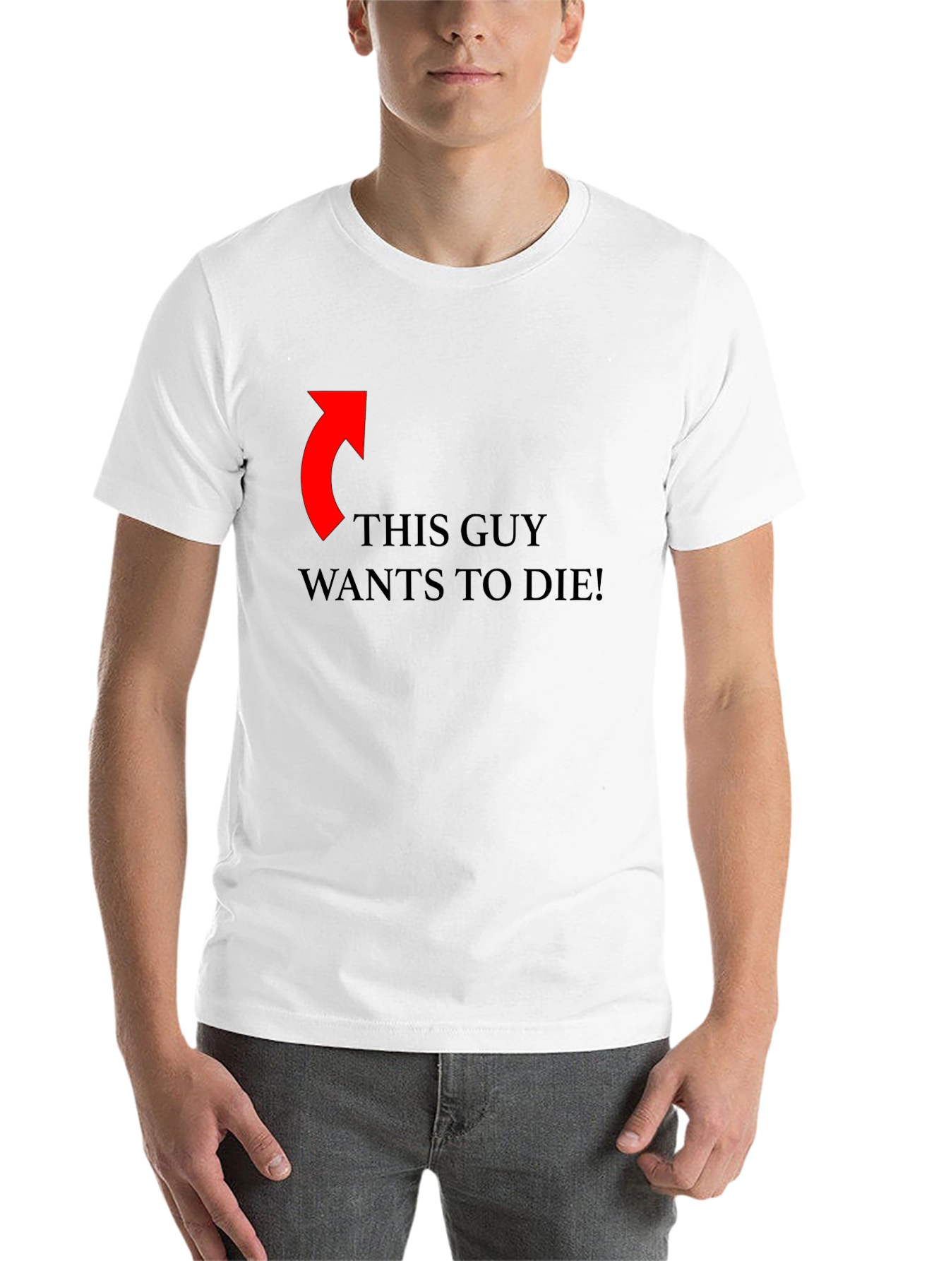 Black Funny Graphic Tee: This Guy Wants To Die! view 14
